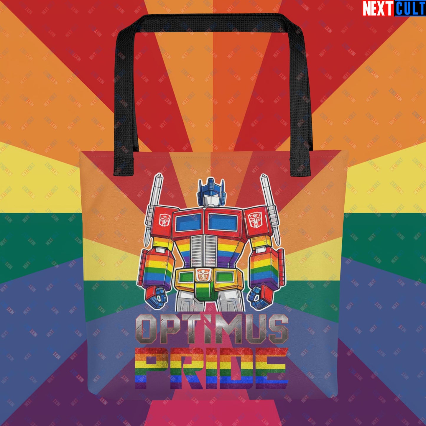 Optimus Pride Transformer Gay Pride Funny LGBTQ+ Tote bag Next Cult Brand