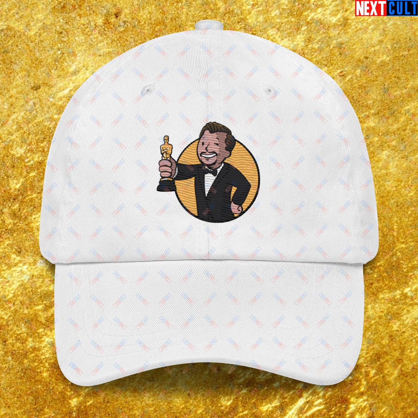 Oscars Boy Leonardo DiCaprio Vault Boy Fallout Funny Meme Cartoon Mashup Dad hat Next Cult Brand