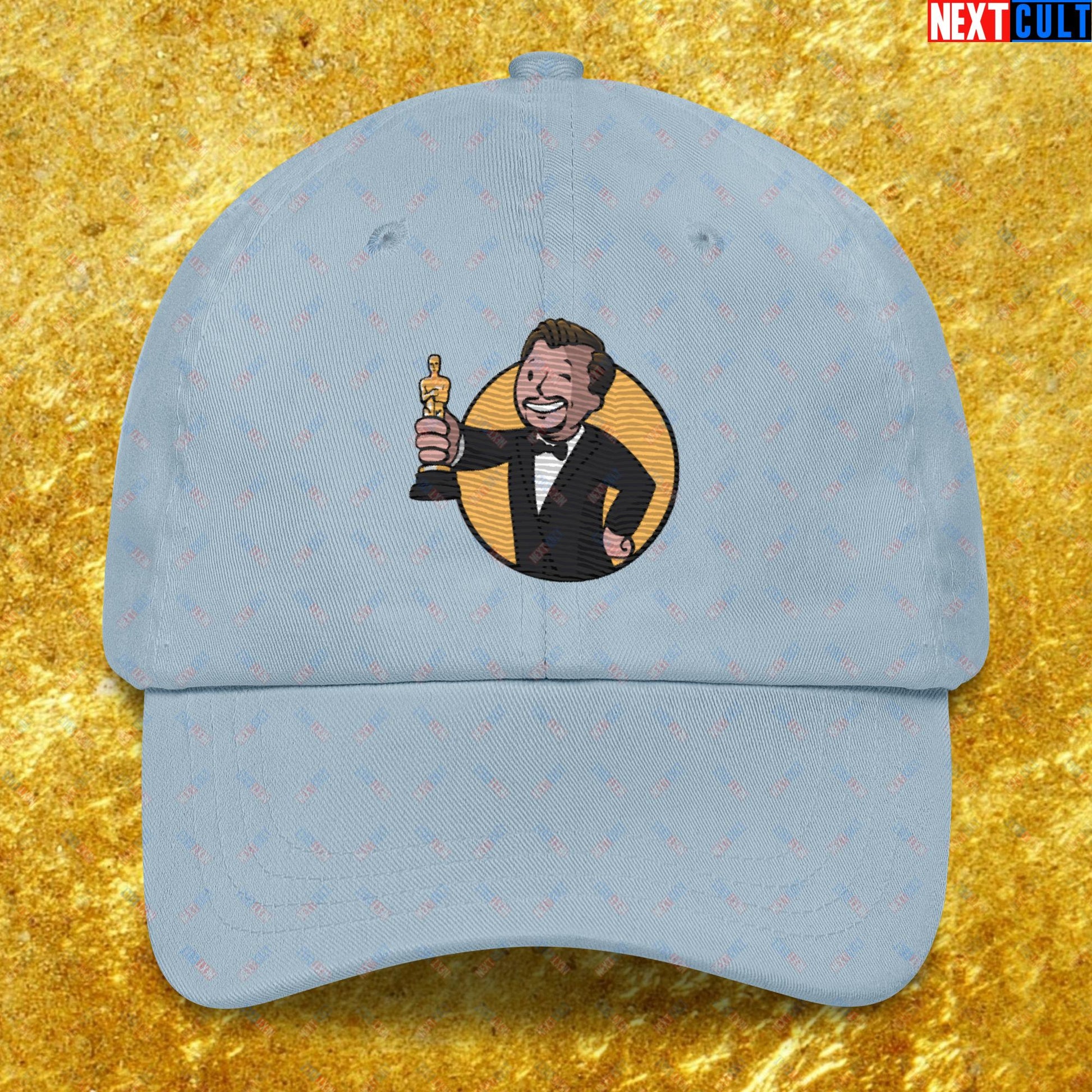 Oscars Boy Leonardo DiCaprio Vault Boy Fallout Funny Meme Cartoon Mashup Dad hat Next Cult Brand