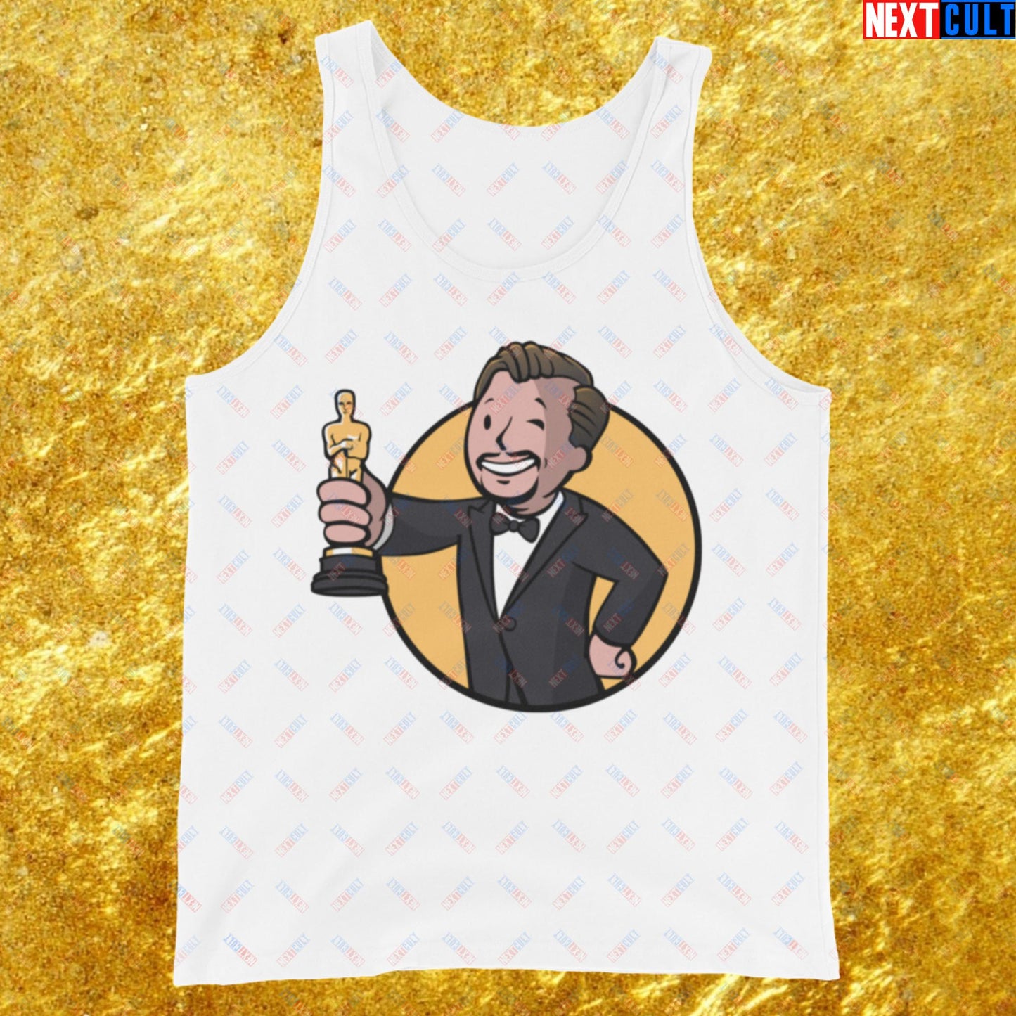 Oscars Boy Leonardo DiCaprio Vault Boy Fallout Funny Meme Cartoon Mashup Tank Top Next Cult Brand