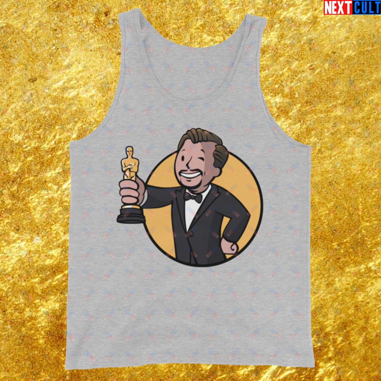 Oscars Boy Leonardo DiCaprio Vault Boy Fallout Funny Meme Cartoon Mashup Tank Top Next Cult Brand