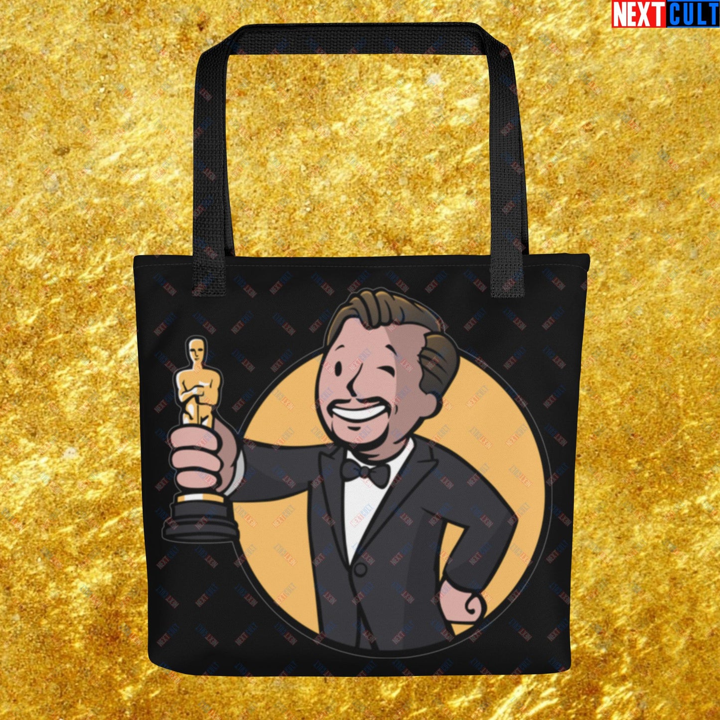 Oscars Boy Leonardo DiCaprio Vault Boy Fallout Funny Meme Cartoon Mashup Tote bag Next Cult Brand