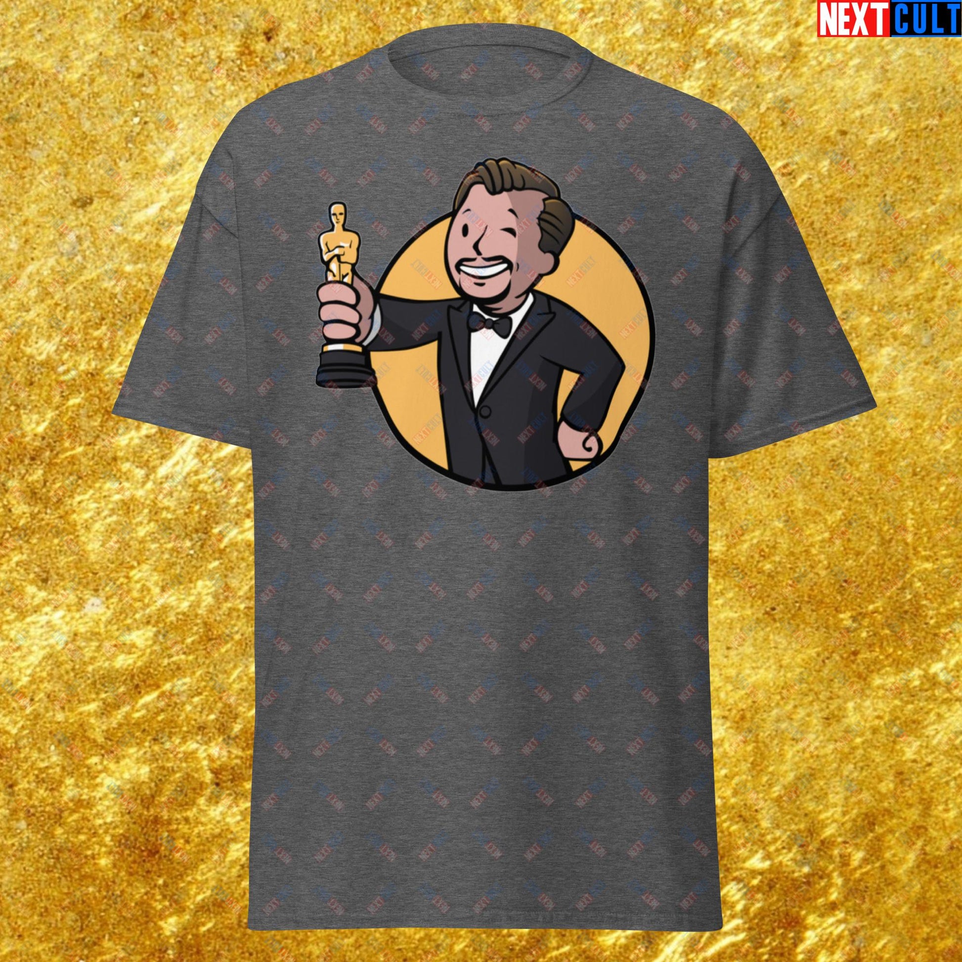 Oscars Boy Leonardo DiCaprio Vault Boy Fallout Funny Meme Cartoon Mashup Unisex tee Next Cult Brand