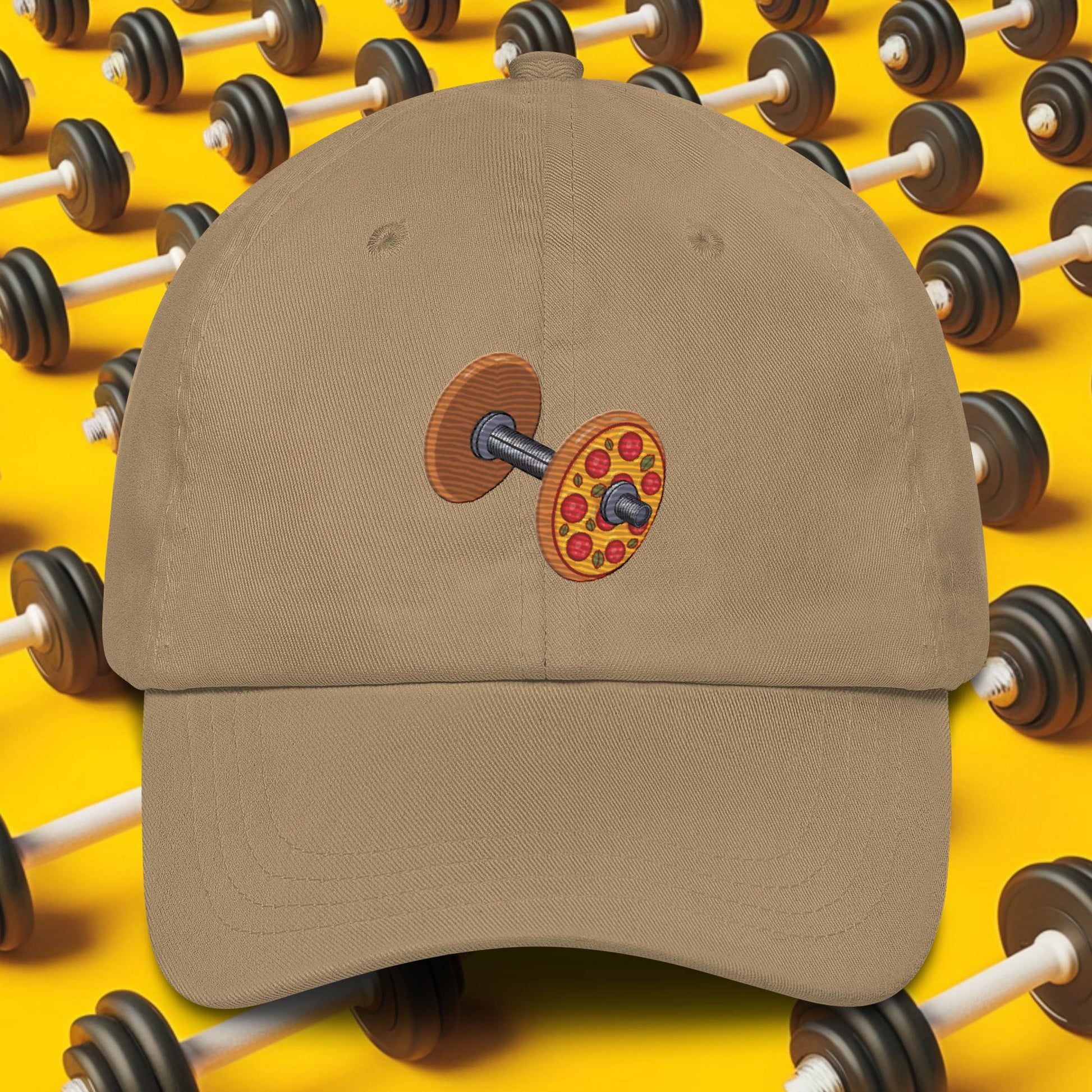 Pizza Dumbbell Barbell Funny Bulk Diet Gym Workout Fitness Weight Lifting Bodybuilding Dad hat Next Cult Brand
