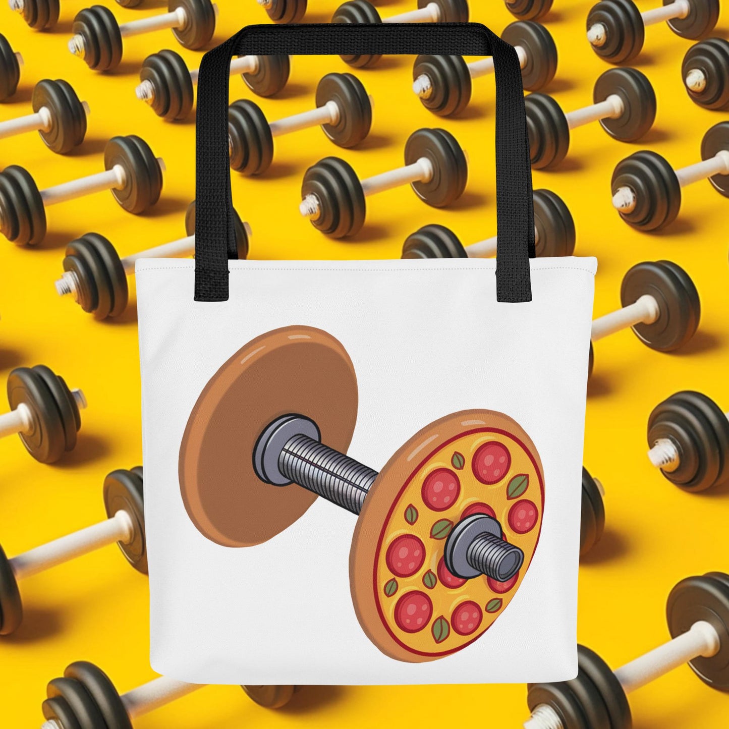 Pizza Dumbbell Barbell Funny Bulk Diet Gym Workout Fitness Weight Lifting Bodybuilding Tote bag Next Cult Brand