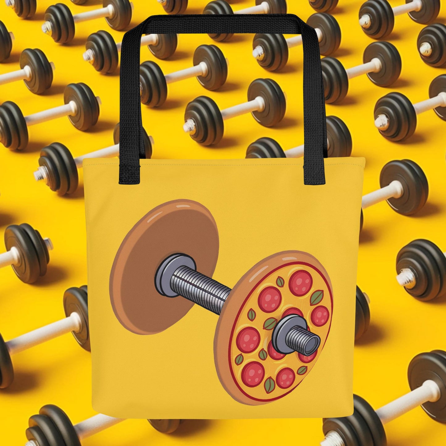 Pizza Dumbbell Barbell Funny Bulk Diet Gym Workout Fitness Weight Lifting Bodybuilding Tote bag Next Cult Brand
