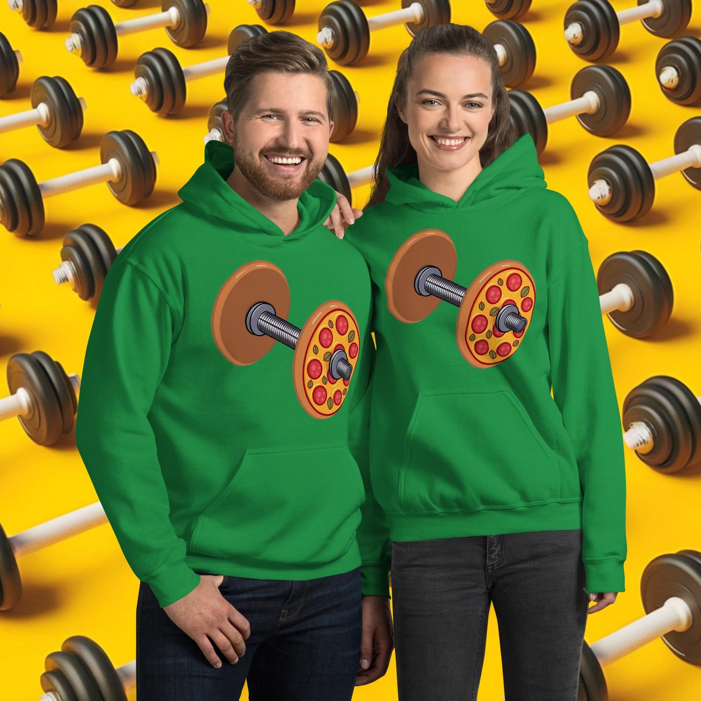 Pizza Dumbbell Barbell Funny Bulk Diet Gym Workout Fitness Weight Lifting Bodybuilding Unisex Hoodie Next Cult Brand