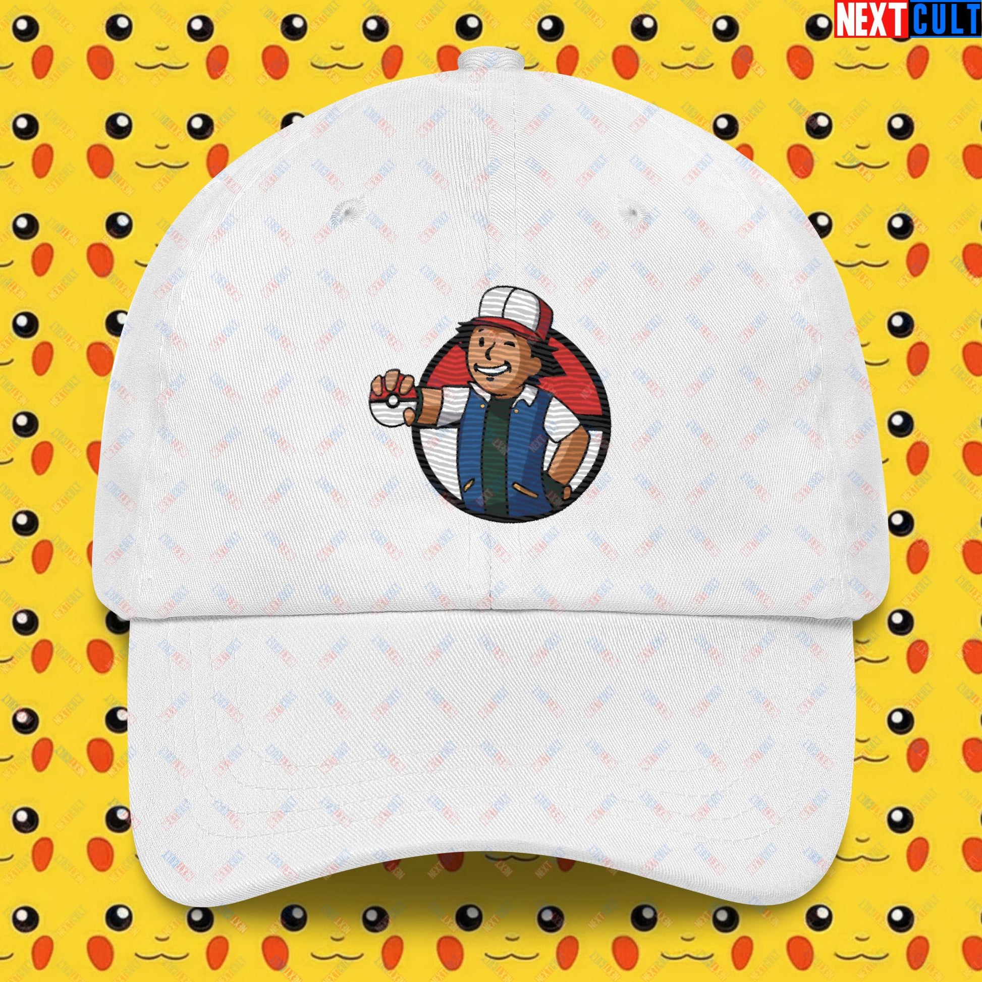 Pokemon Vault Boy Fallout Funny Meme Cartoon Mashup Dad hat Next Cult Brand