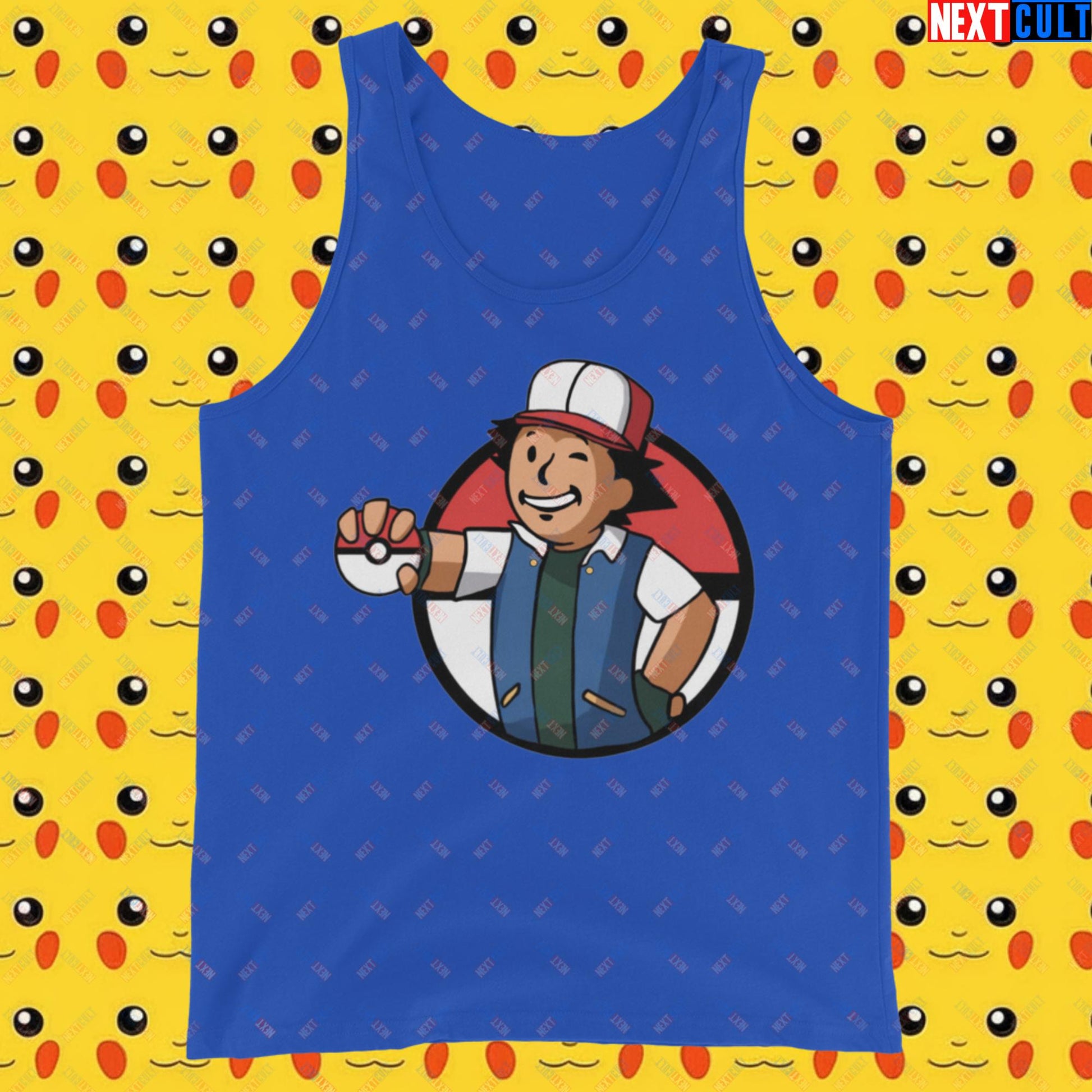 Pokemon Vault Boy Fallout Funny Meme Cartoon Mashup Tank Top Next Cult Brand