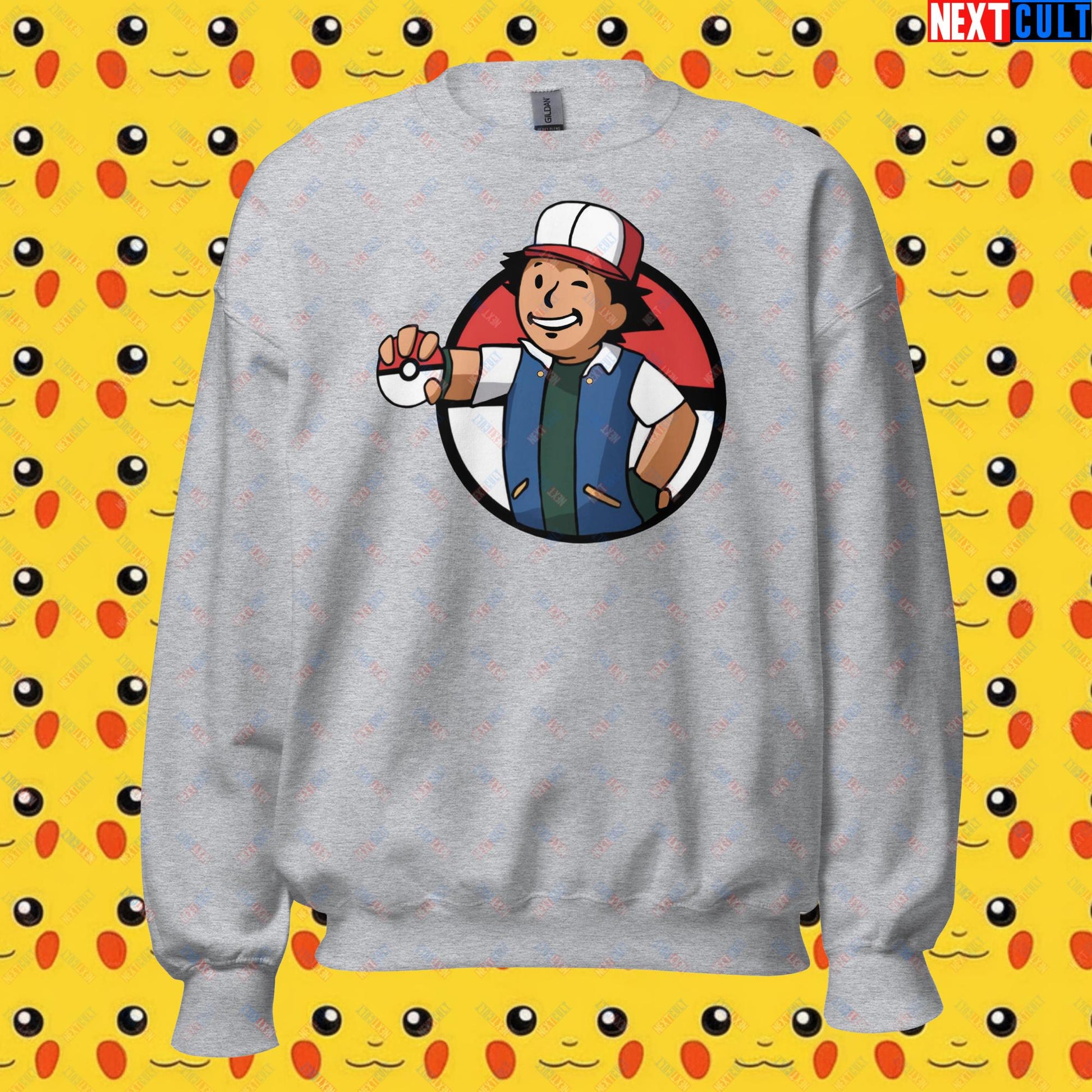 Pokemon Vault Boy Fallout Funny Meme Cartoon Mashup Unisex Sweatshirt Next Cult Brand