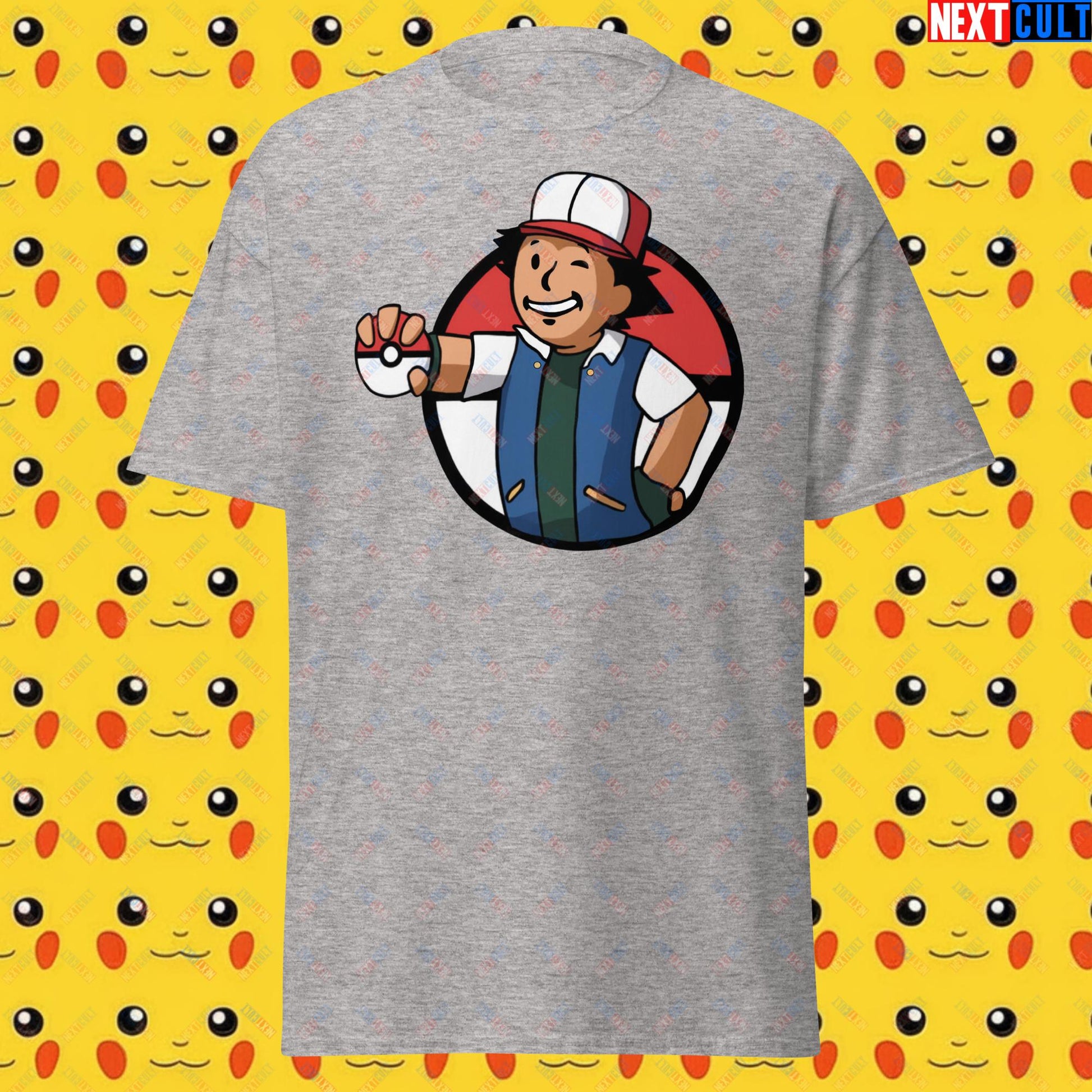 Pokemon Vault Boy Fallout Funny Meme Cartoon Mashup Unisex classic tee Next Cult Brand