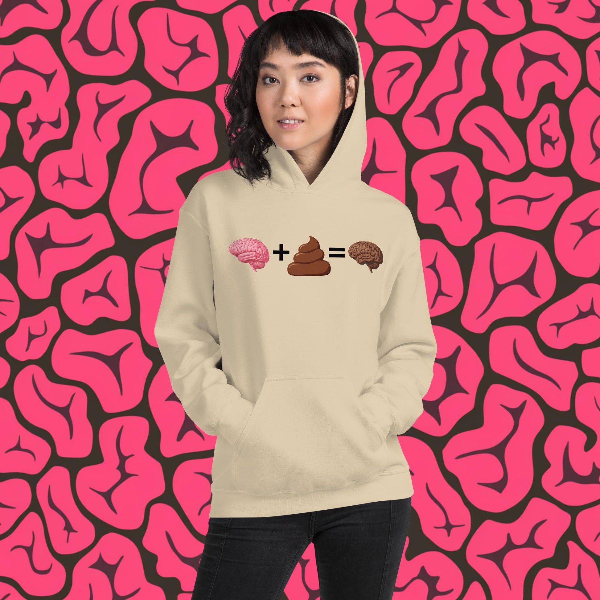 Poo for Brains Funny Math Equation Unisex Hoodie Next Cult Brand