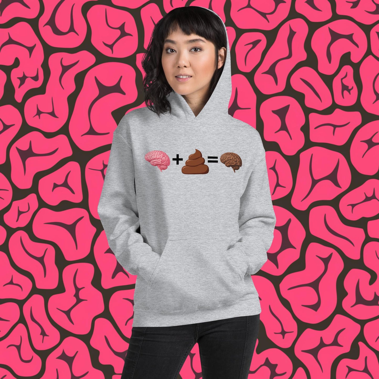 Poo for Brains Funny Math Equation Unisex Hoodie Next Cult Brand