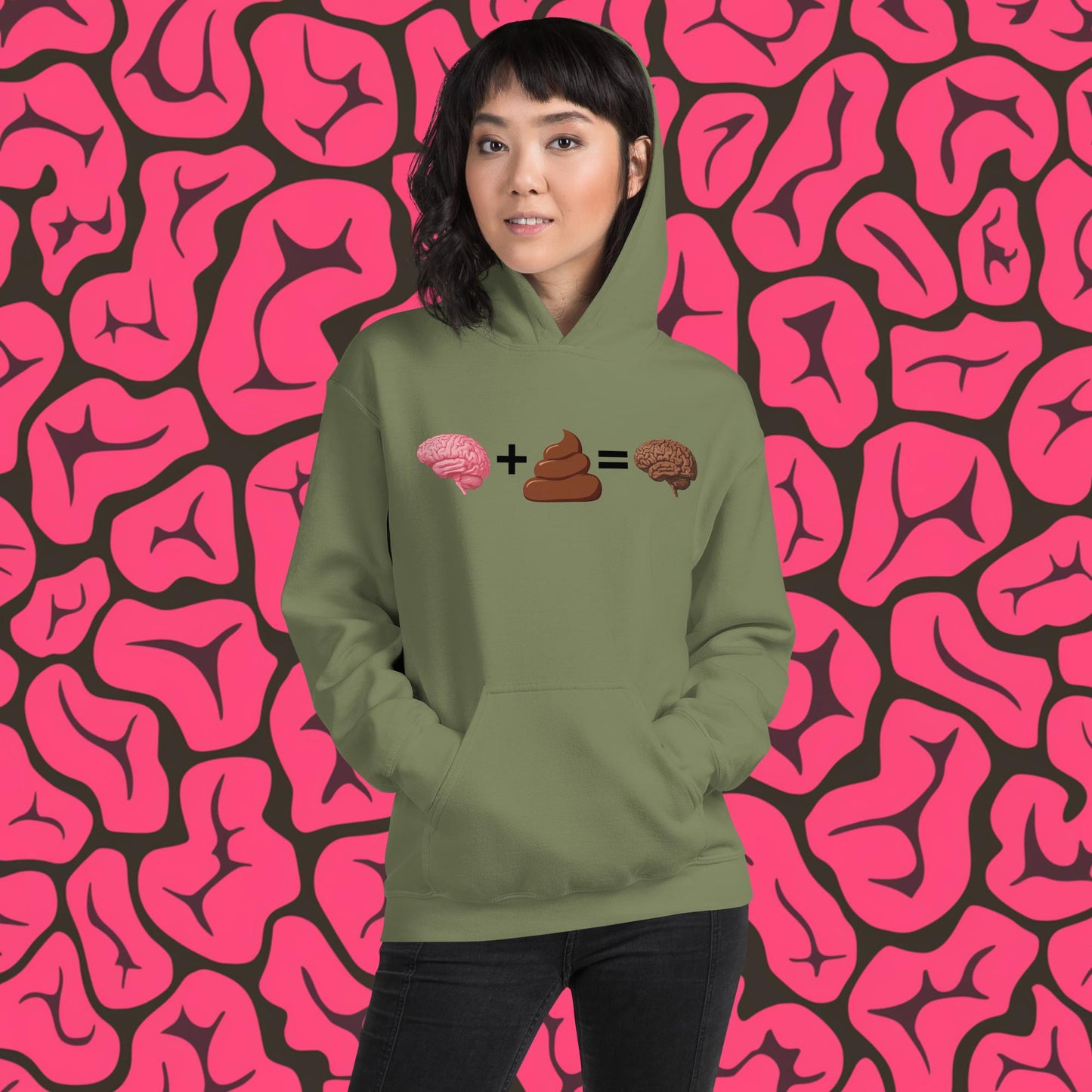 Poo for Brains Funny Math Equation Unisex Hoodie Next Cult Brand