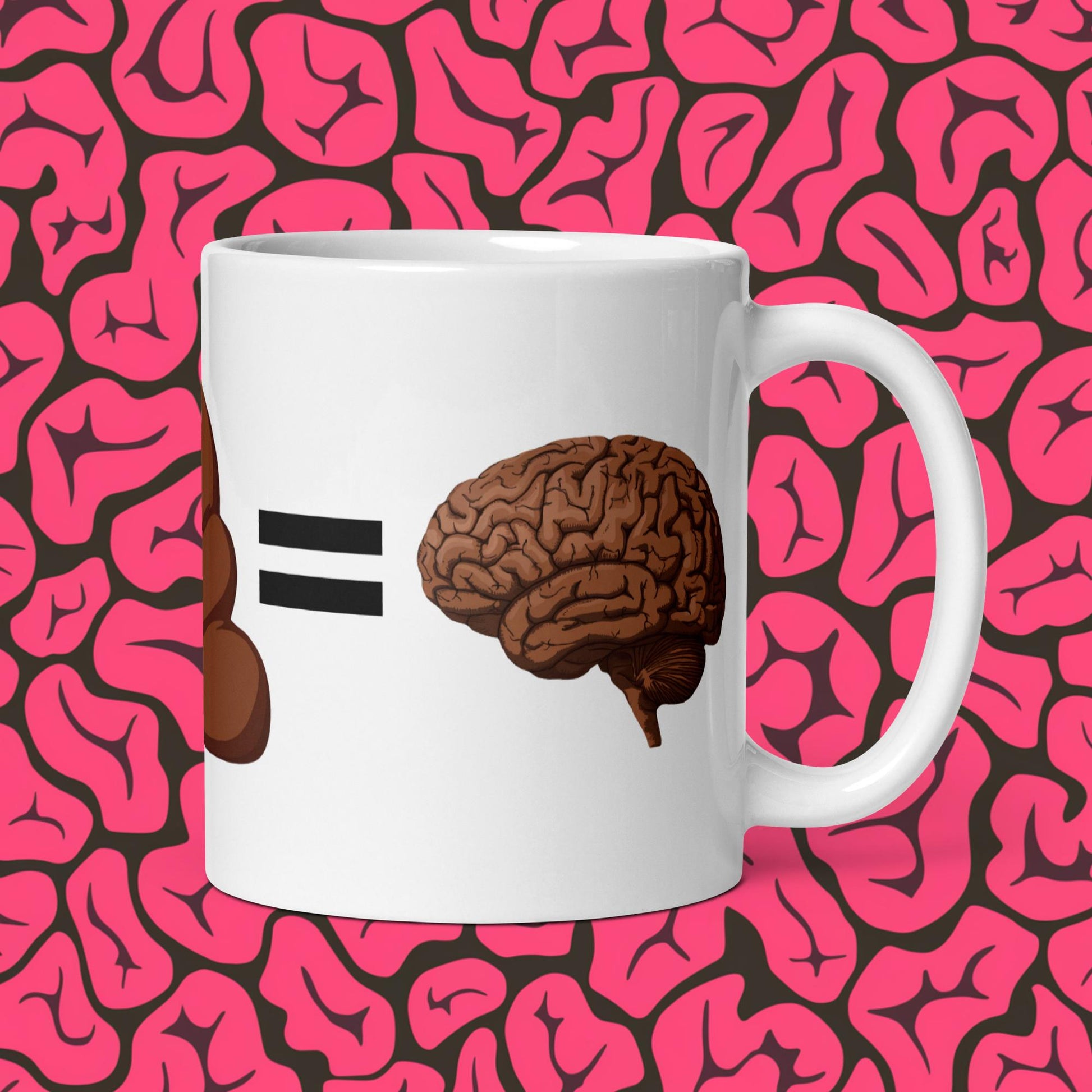 Poo for Brains Funny Math Equation White glossy mug Next Cult Brand