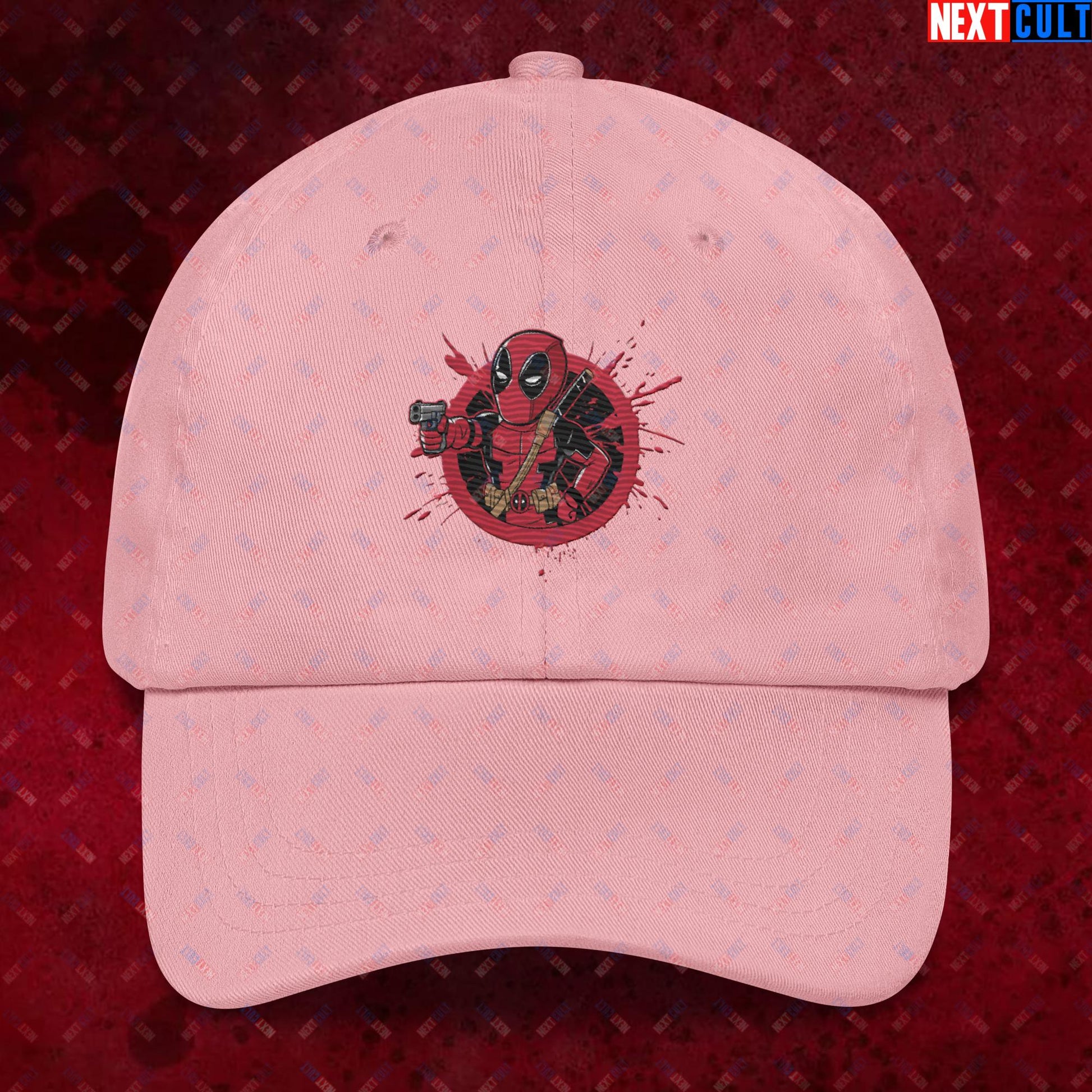 Pool Boy Deadpool Vault Boy Fallout Funny Cartoon Mashup Dad hat Pink Hats Deadpool Fallout Movies Ryan Reynolds Superheroes Vault Boy Next Cult Brand