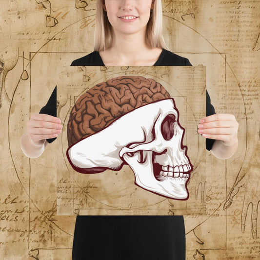 Poop Brain Anatomy Funny Leonardo da Vinci Drawing Poster Next Cult Brand