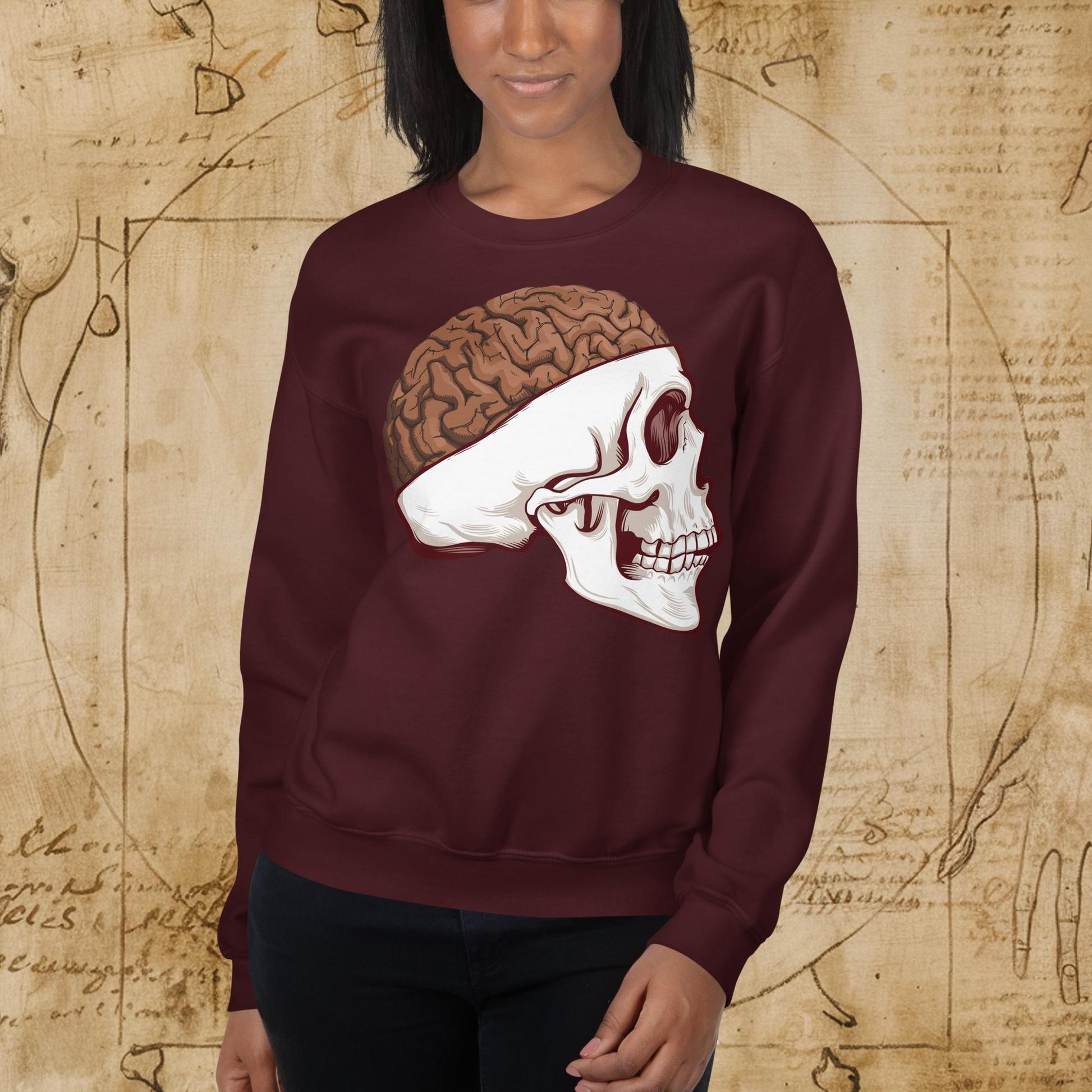 Poop Brain Anatomy Funny Leonardo da Vinci Drawing Unisex Sweatshirt Next Cult Brand