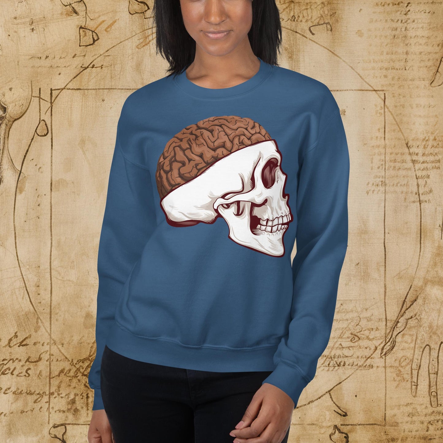 Poop Brain Anatomy Funny Leonardo da Vinci Drawing Unisex Sweatshirt Next Cult Brand