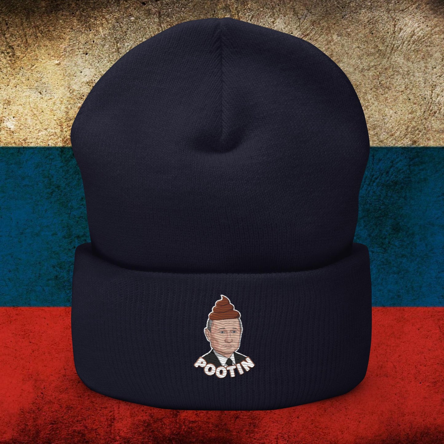 Pootin Funny Anti Vladimir Putin Cuffed Beanie Next Cult Brand