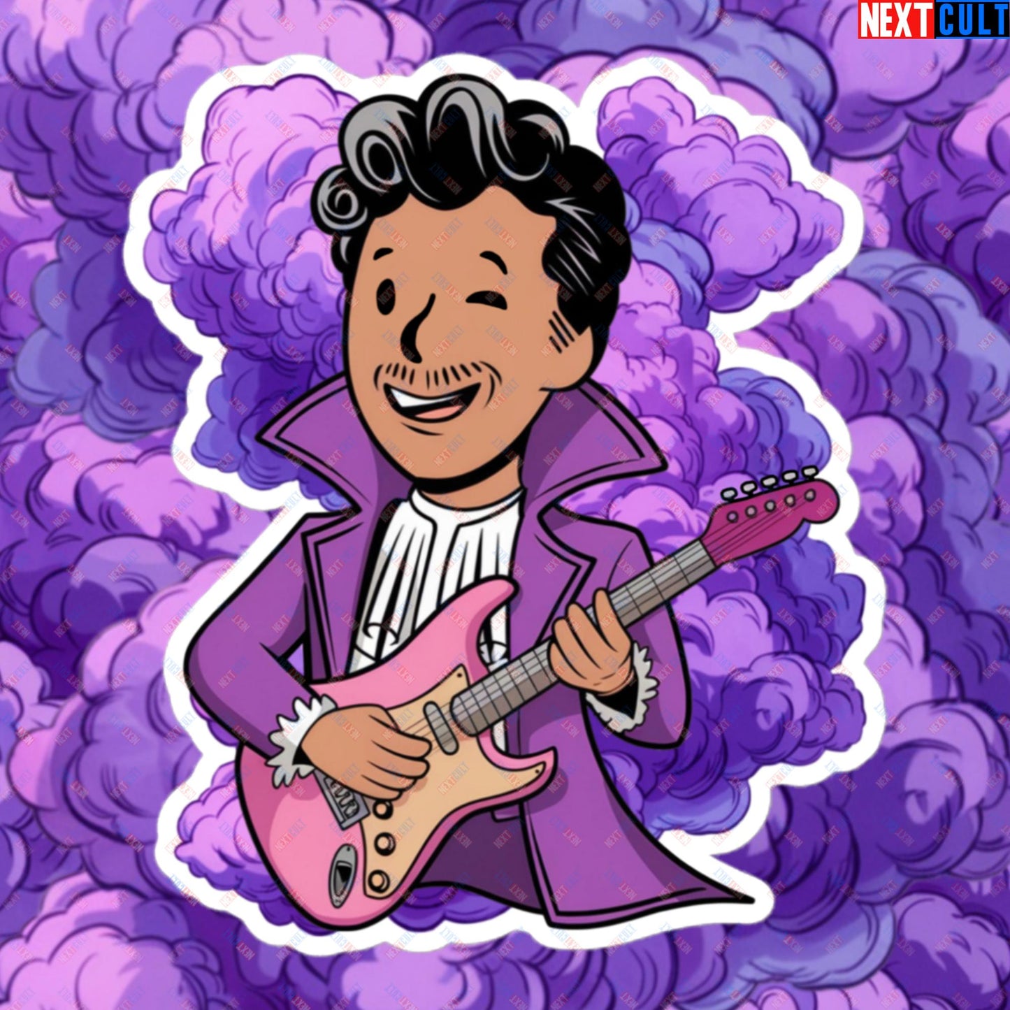 Prince Boy Purple Rain Music Vault Boy Fallout Funny Meme Cartoon Mashup Bubble-free stickers Next Cult Brand