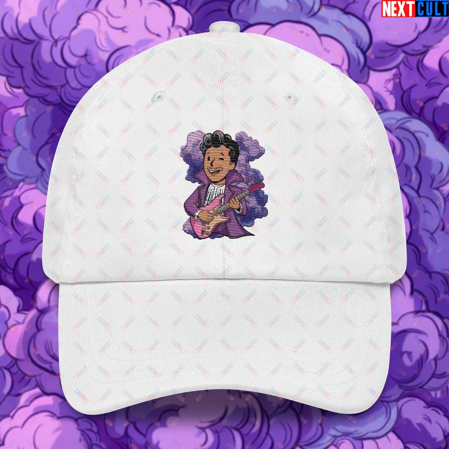 Prince Boy Purple Rain Music Vault Boy Fallout Funny Meme Cartoon Mashup Dad hat Next Cult Brand