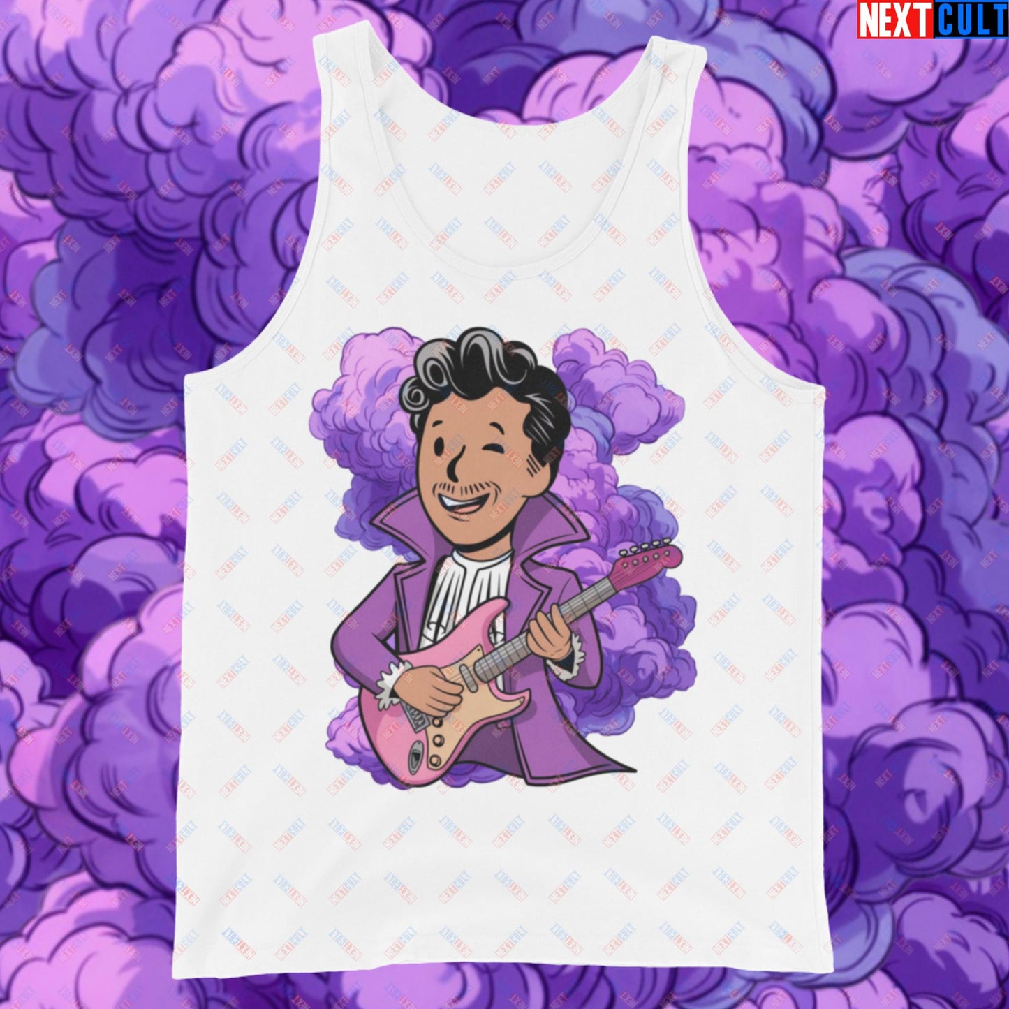 Prince Boy Purple Rain Music Vault Boy Fallout Funny Meme Cartoon Mashup Tank Top Next Cult Brand