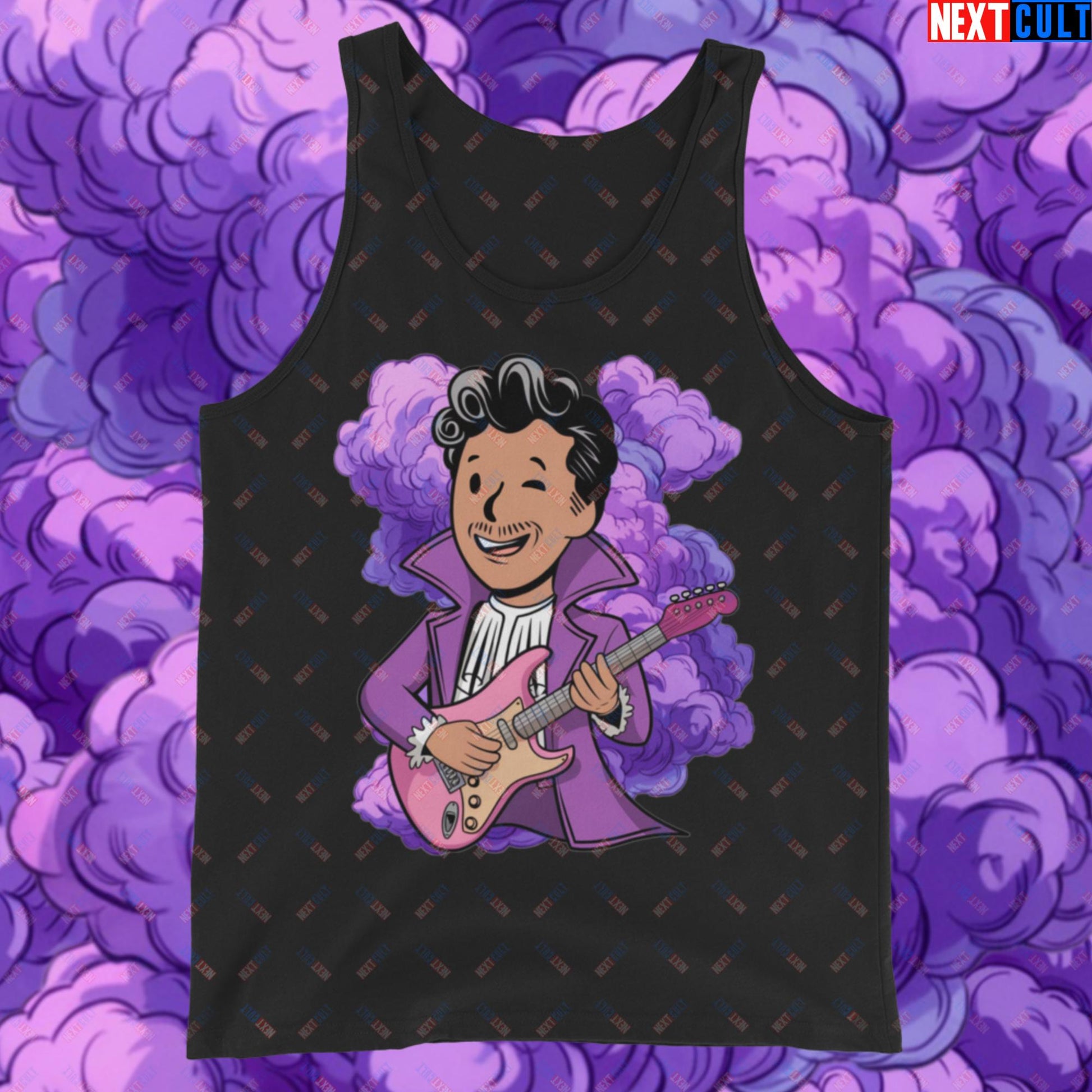 Prince Boy Purple Rain Music Vault Boy Fallout Funny Meme Cartoon Mashup Tank Top Next Cult Brand