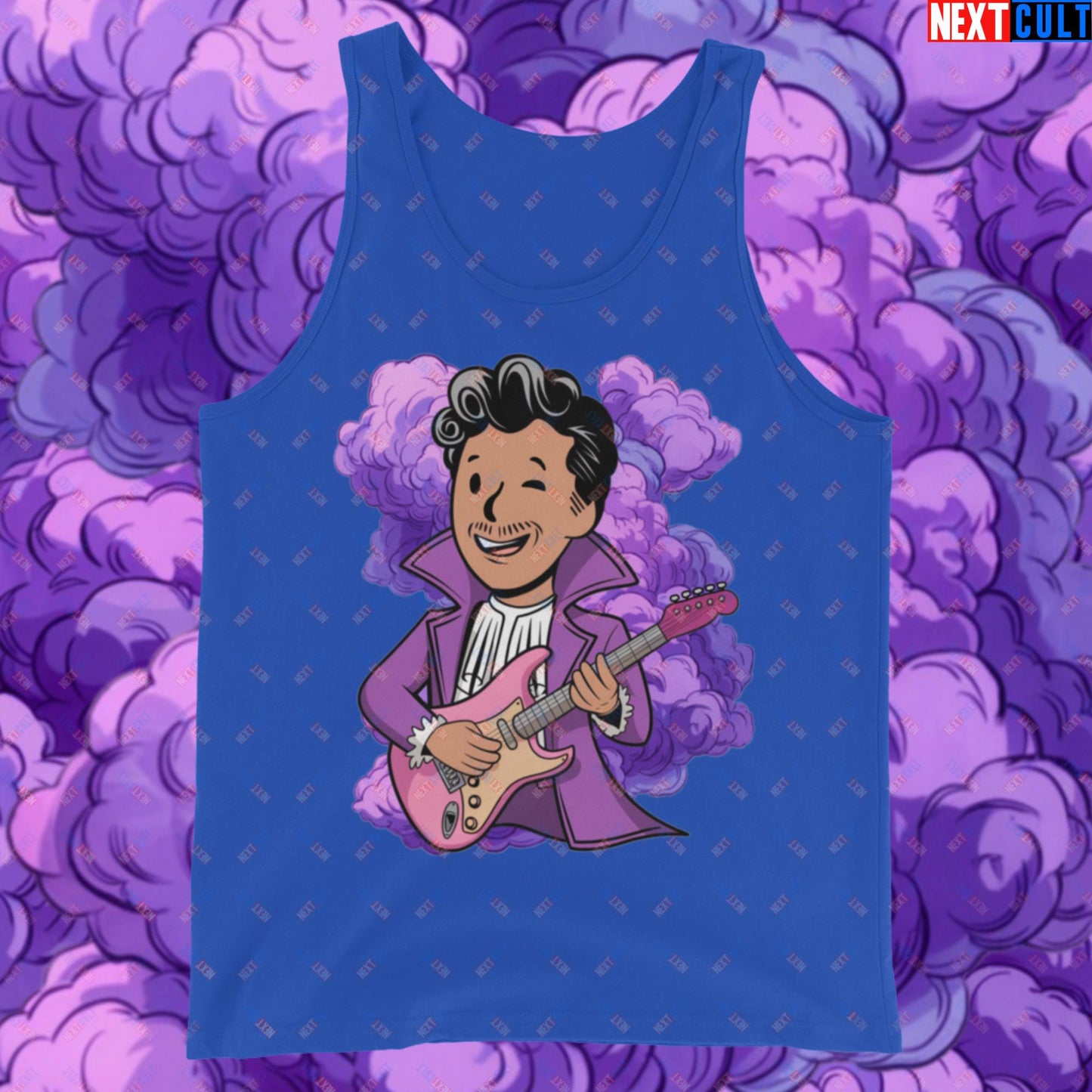 Prince Boy Purple Rain Music Vault Boy Fallout Funny Meme Cartoon Mashup Tank Top True Royal Tank Tops Fallout Music Prince Vault Boy Next Cult Brand