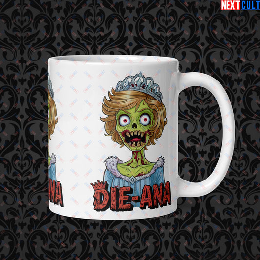 Princess Diana Zombie Die-Ana Funny Royal Family Conspiracy White glossy mug Next Cult Brand