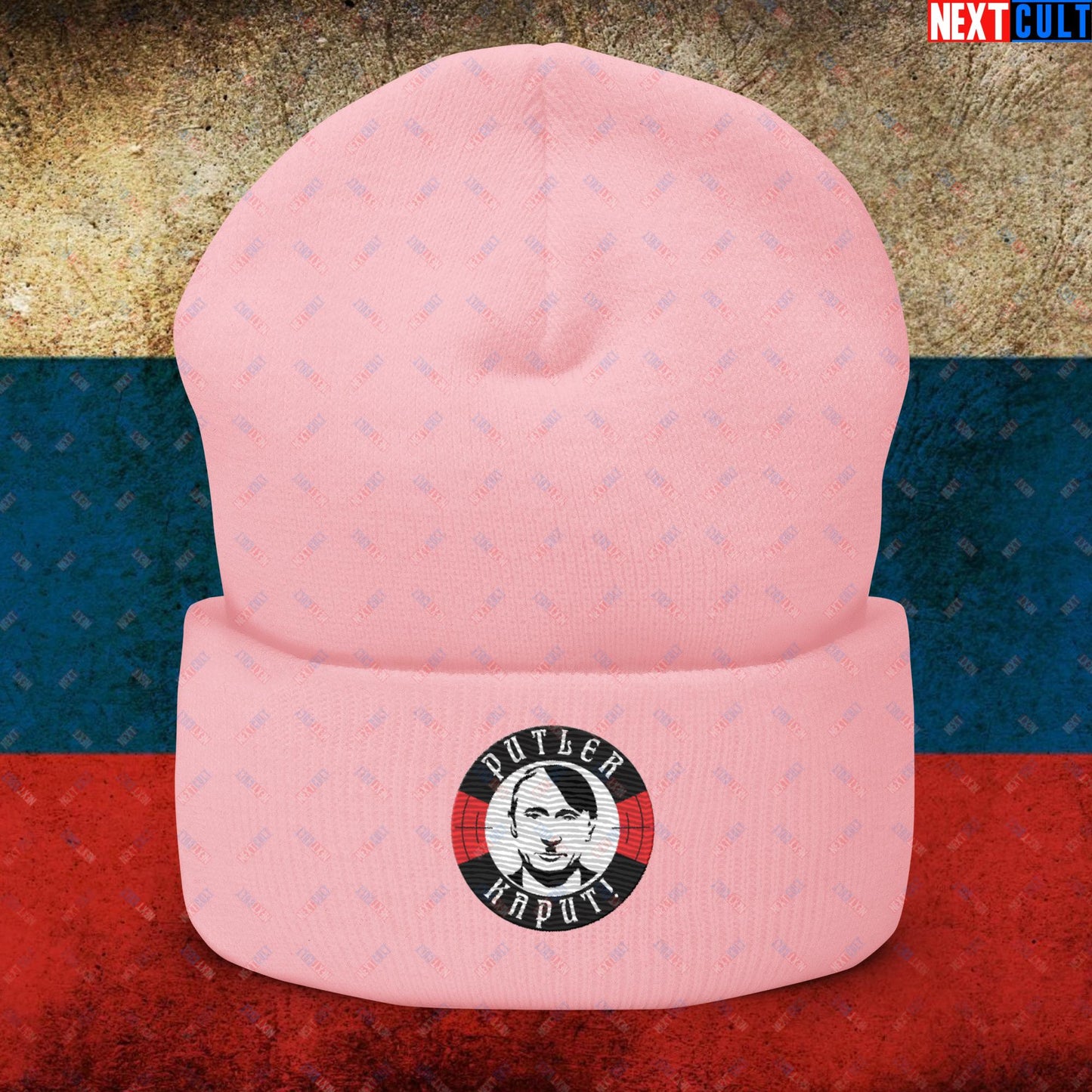 Putler Kaput Anti Vladimir Putin Cuffed Beanie Baby Pink Hats Politics Vladimir Putin Next Cult Brand