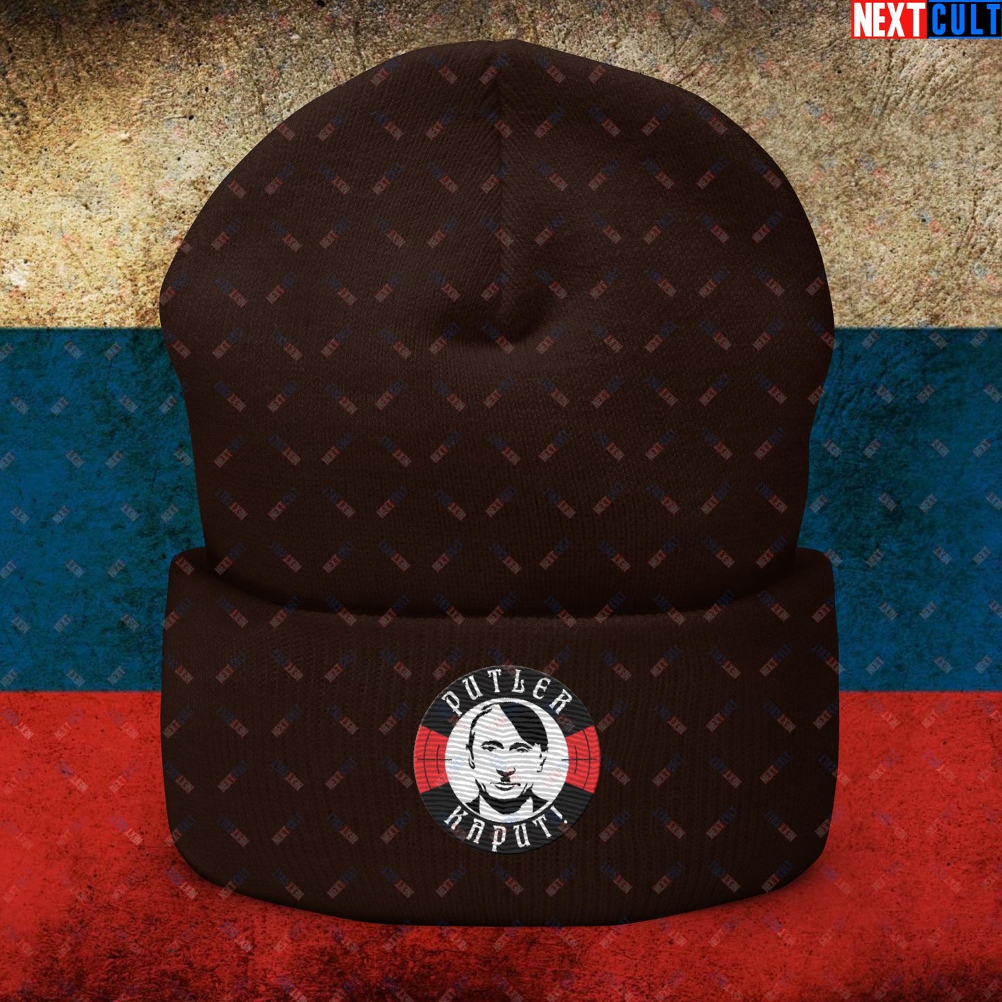 Putler Kaput Anti Vladimir Putin Cuffed Beanie Brown Hats Politics Vladimir Putin Next Cult Brand