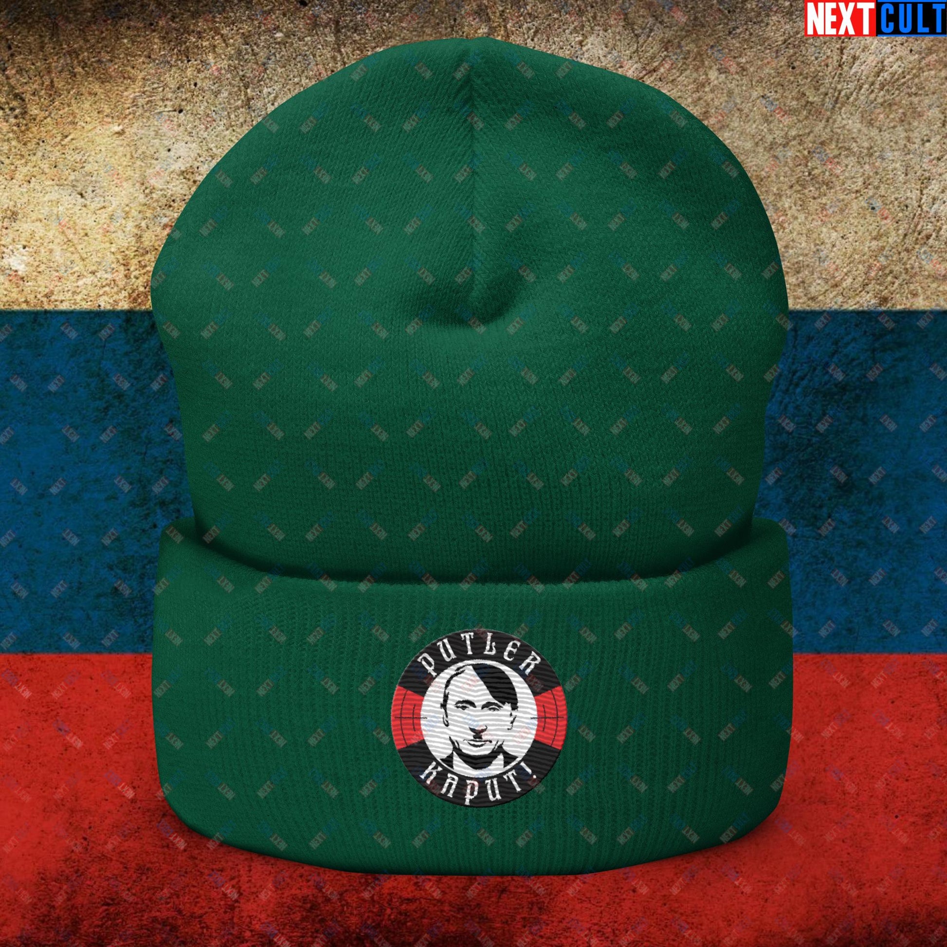 Putler Kaput Anti Vladimir Putin Cuffed Beanie Spruce Hats Politics Vladimir Putin Next Cult Brand