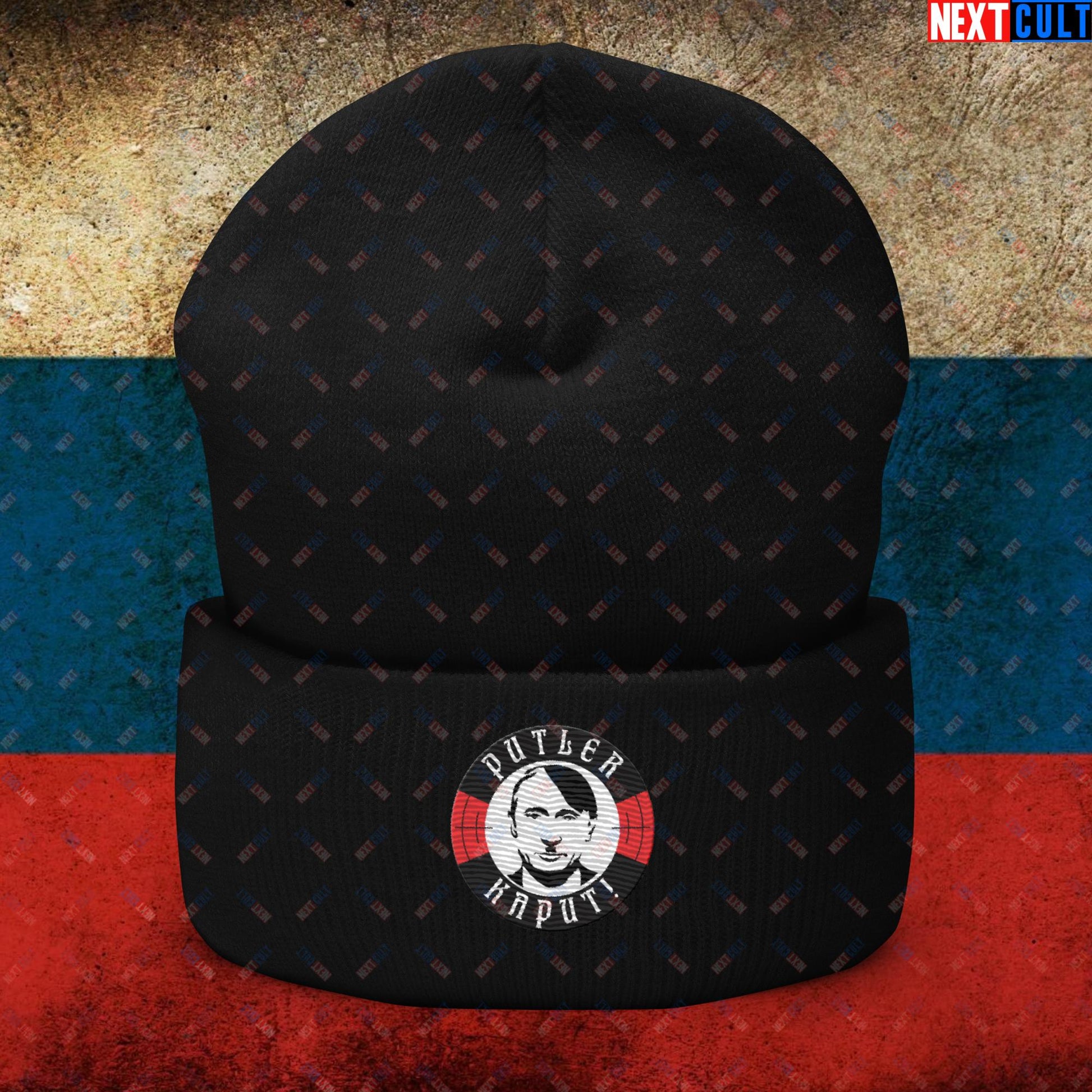 Putler Kaput Anti Vladimir Putin Cuffed Beanie Black Hats Politics Vladimir Putin Next Cult Brand