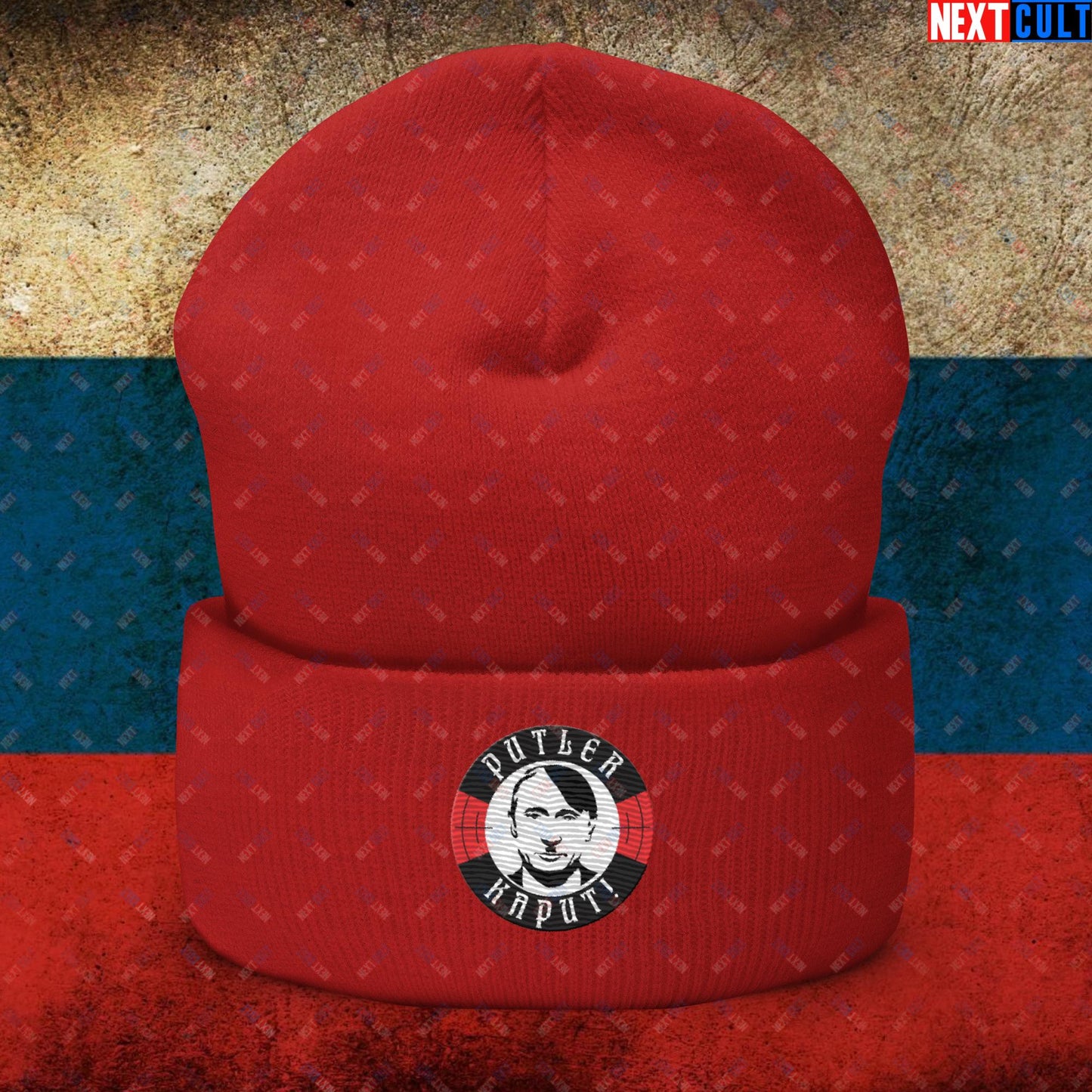 Putler Kaput Anti Vladimir Putin Cuffed Beanie Red Hats Politics Vladimir Putin Next Cult Brand