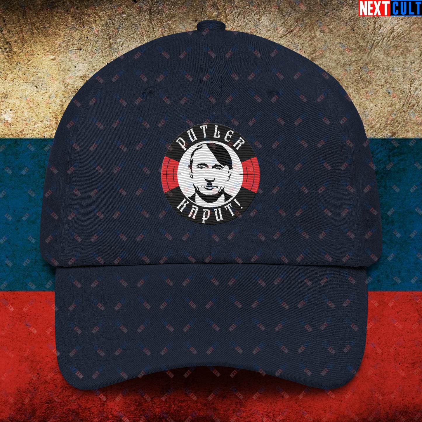 Putler Kaput Anti Vladimir Putin Dad hat Navy Hats Politics Vladimir Putin Next Cult Brand