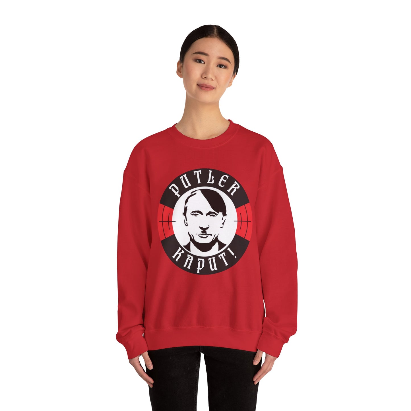 Putler Kaput Anti Vladimir Putin Unisex Heavy Blend Crewneck Sweatshirt Sweatshirts Politics Vladimir Putin Printify