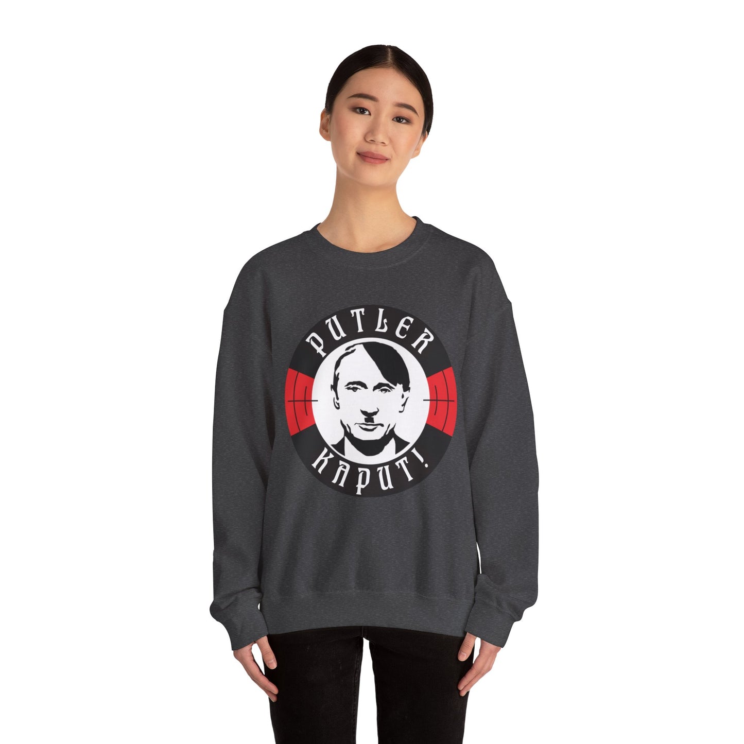 Putler Kaput Anti Vladimir Putin Unisex Heavy Blend Crewneck Sweatshirt Sweatshirts Politics Vladimir Putin Printify