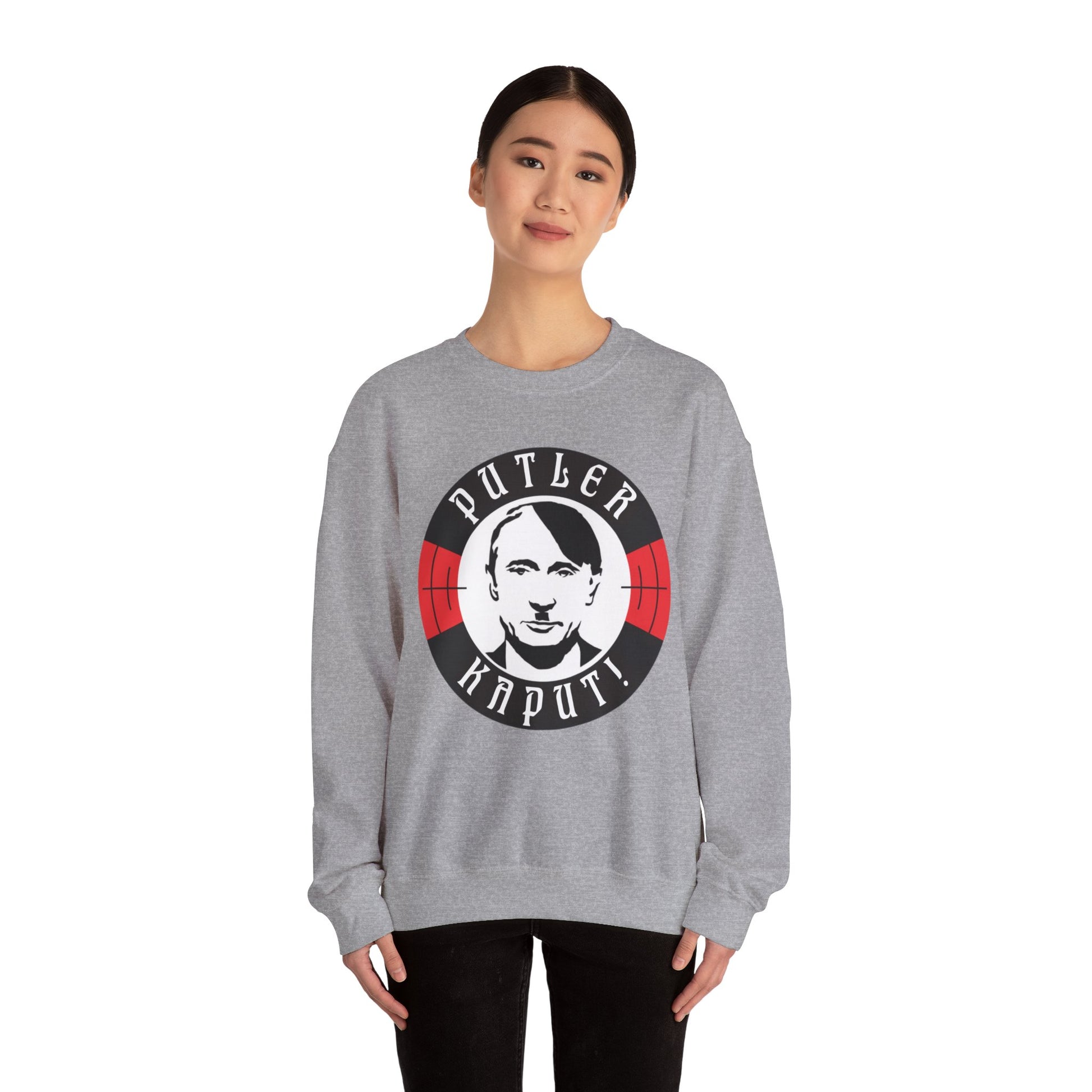 Putler Kaput Anti Vladimir Putin Unisex Heavy Blend Crewneck Sweatshirt Sweatshirts Politics Vladimir Putin Printify