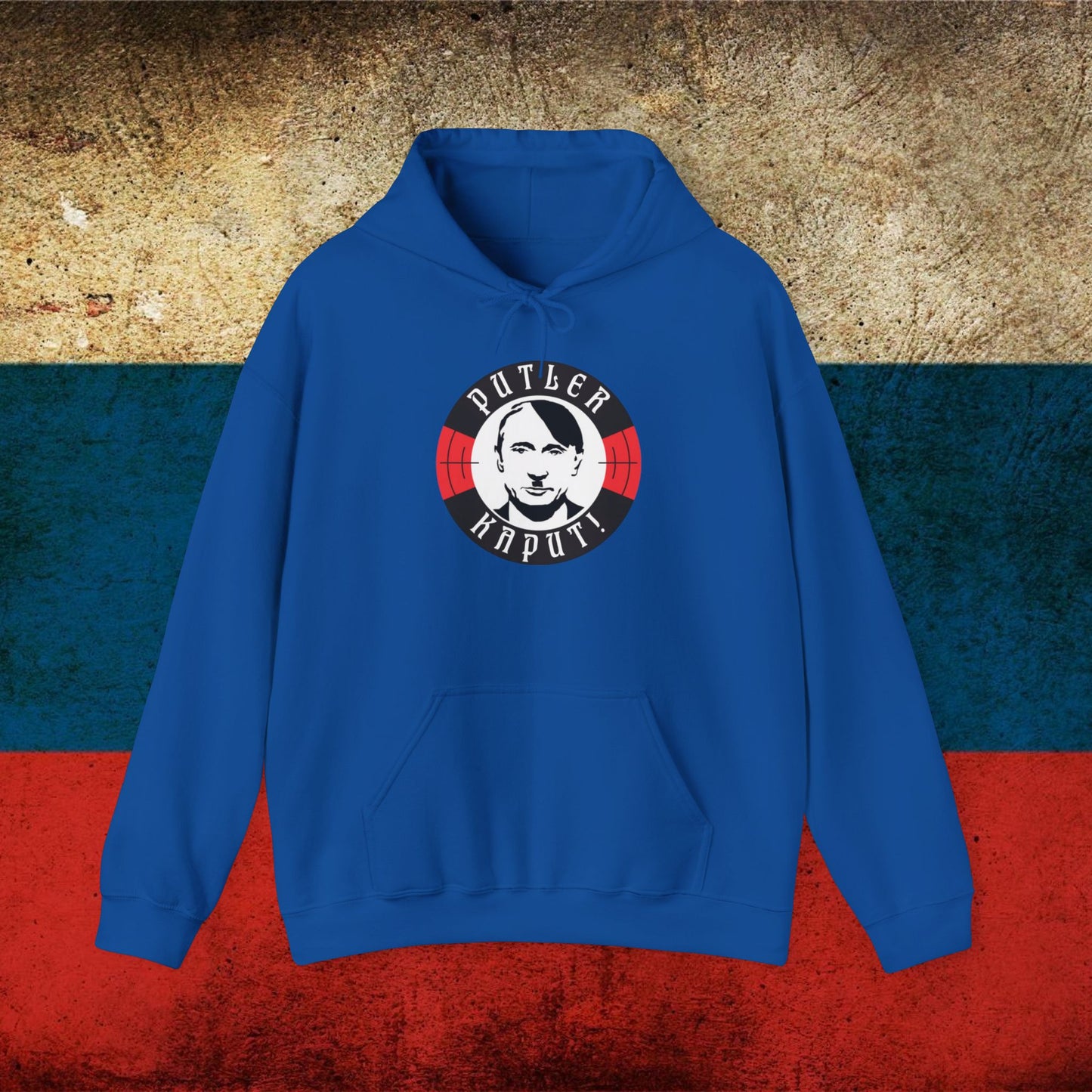 Putler Kaput Anti Vladimir Putin Unisex Heavy Blend Hooded Sweatshirt Royal Hoodies Politics Vladimir Putin Printify