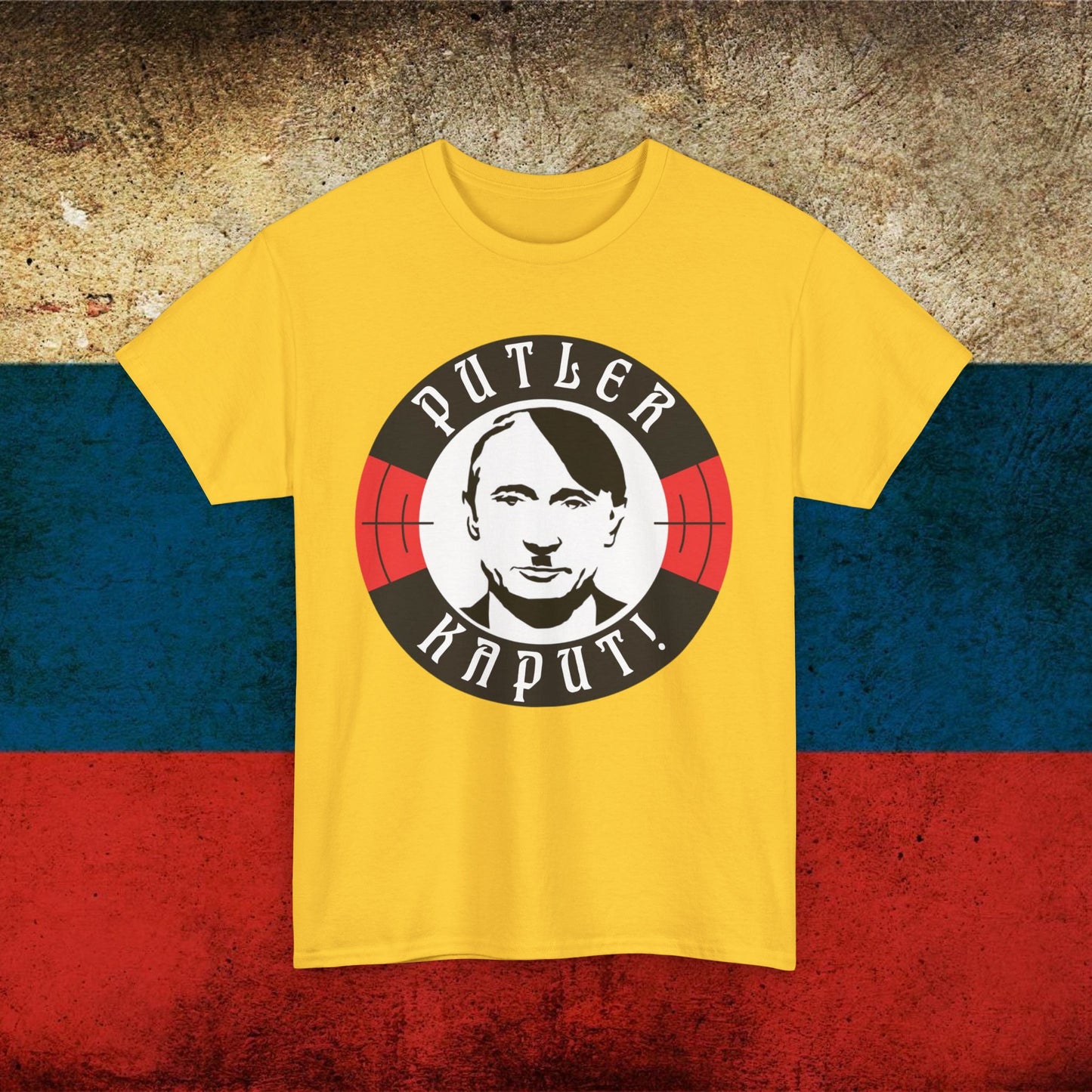 Putler Kaput Anti Vladimir Putin Unisex Heavy Cotton Tee Daisy T-shirts Politics Vladimir Putin Printify