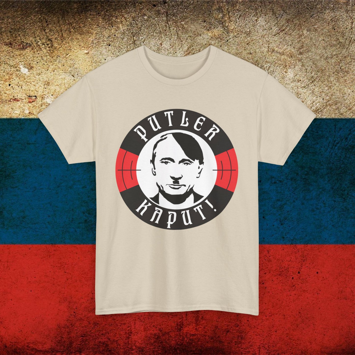 Putler Kaput Anti Vladimir Putin Unisex Heavy Cotton Tee Sand T-shirts Politics Vladimir Putin Printify