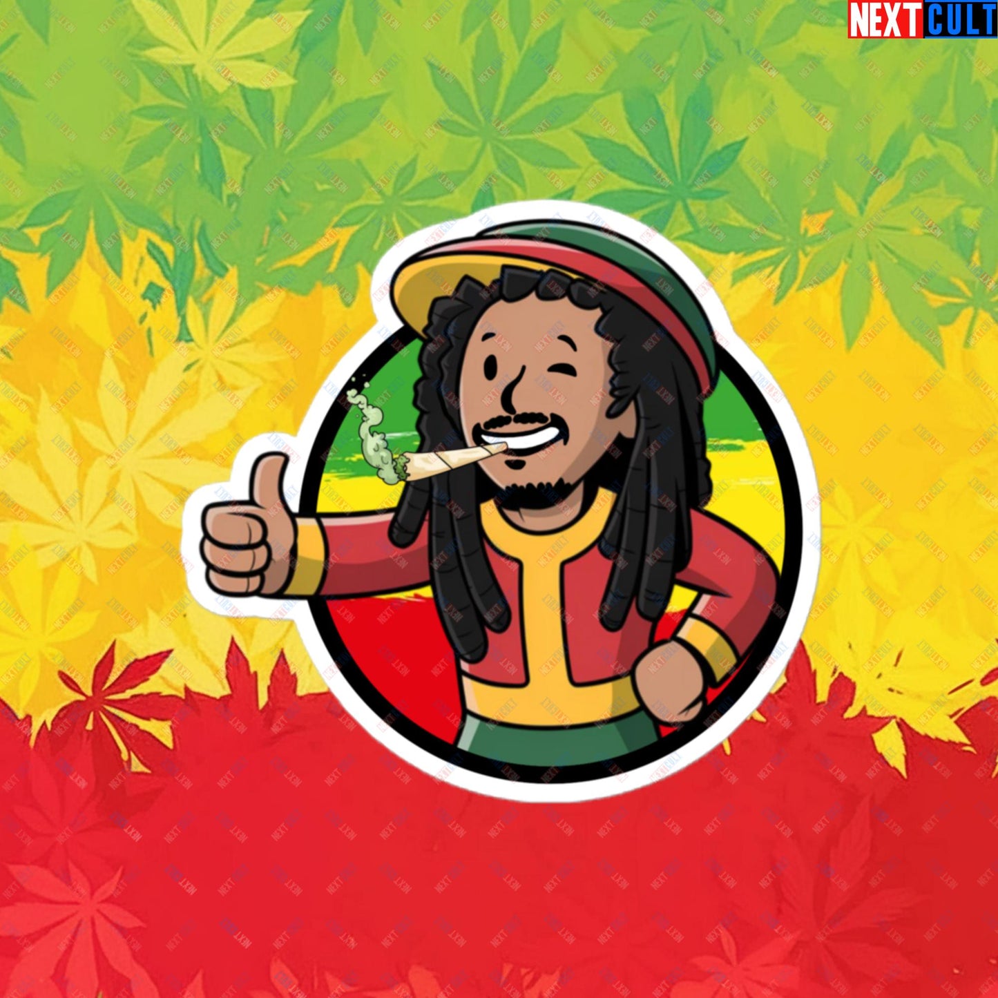 Rasta Boy Bob Marley Reggae Music Vault Boy Fallout Funny Meme Cartoon Mashup Bubble-free stickers Next Cult Brand