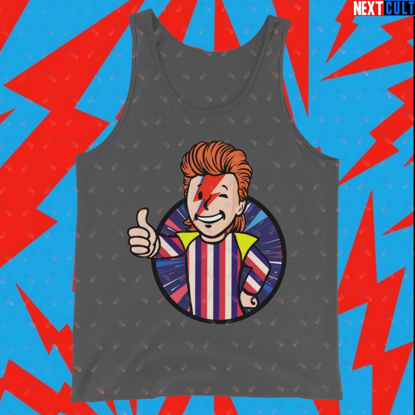 Rebel Boy David Bowie Music Vault Boy Fallout Funny Meme Cartoon Mashup Tank Top Next Cult Brand