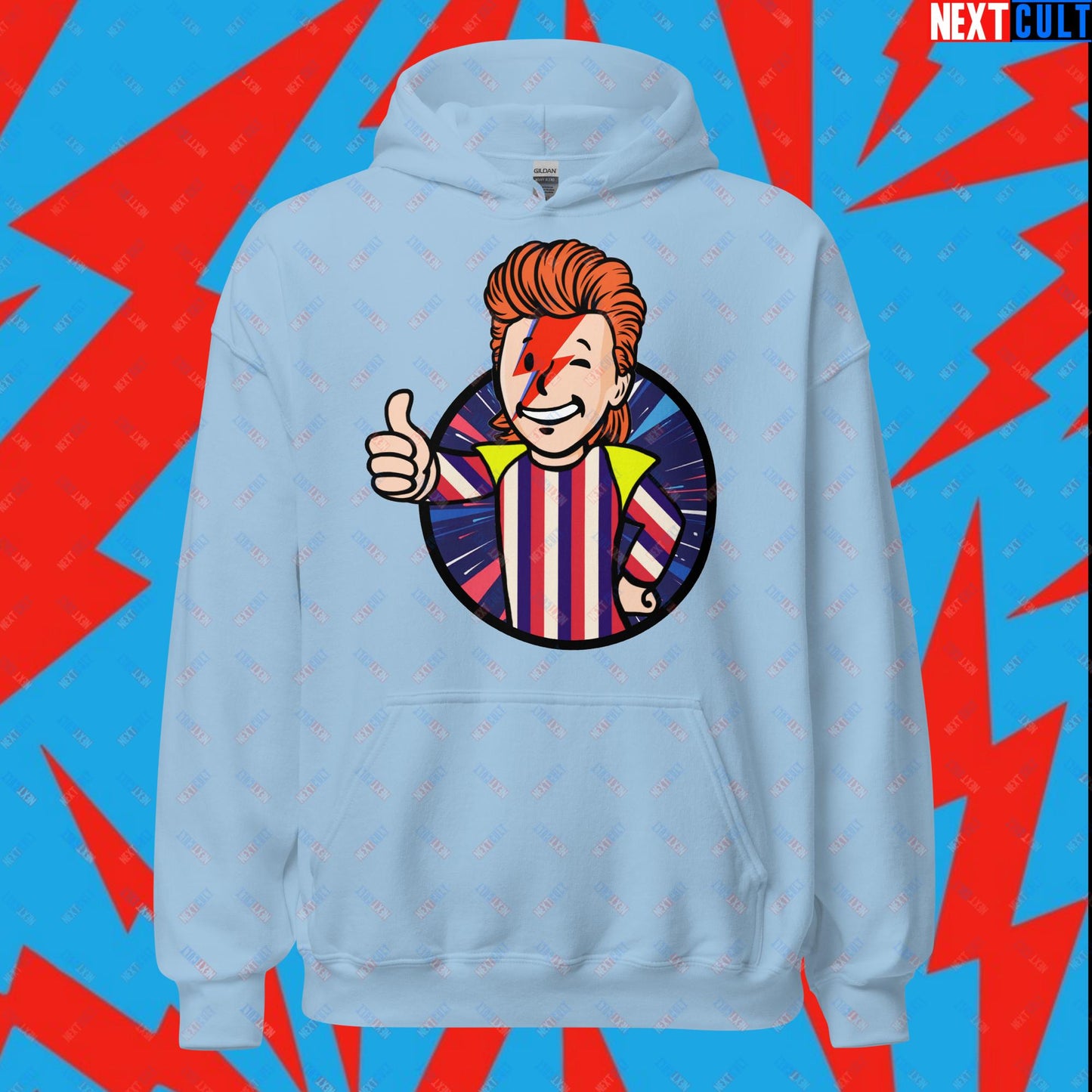 Rebel Boy David Bowie Music Vault Boy Fallout Funny Meme Cartoon Mashup Unisex Hoodie Next Cult Brand