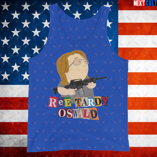 Ree Tardy Oswald Funny Thomas Matthew Crooks Donald Trump Assassination Attempt Meme Tank Top True Royal Tank Tops Conspiracy Theories Donald Trump Politics Republicans South Park TV Shows Next Cult Brand