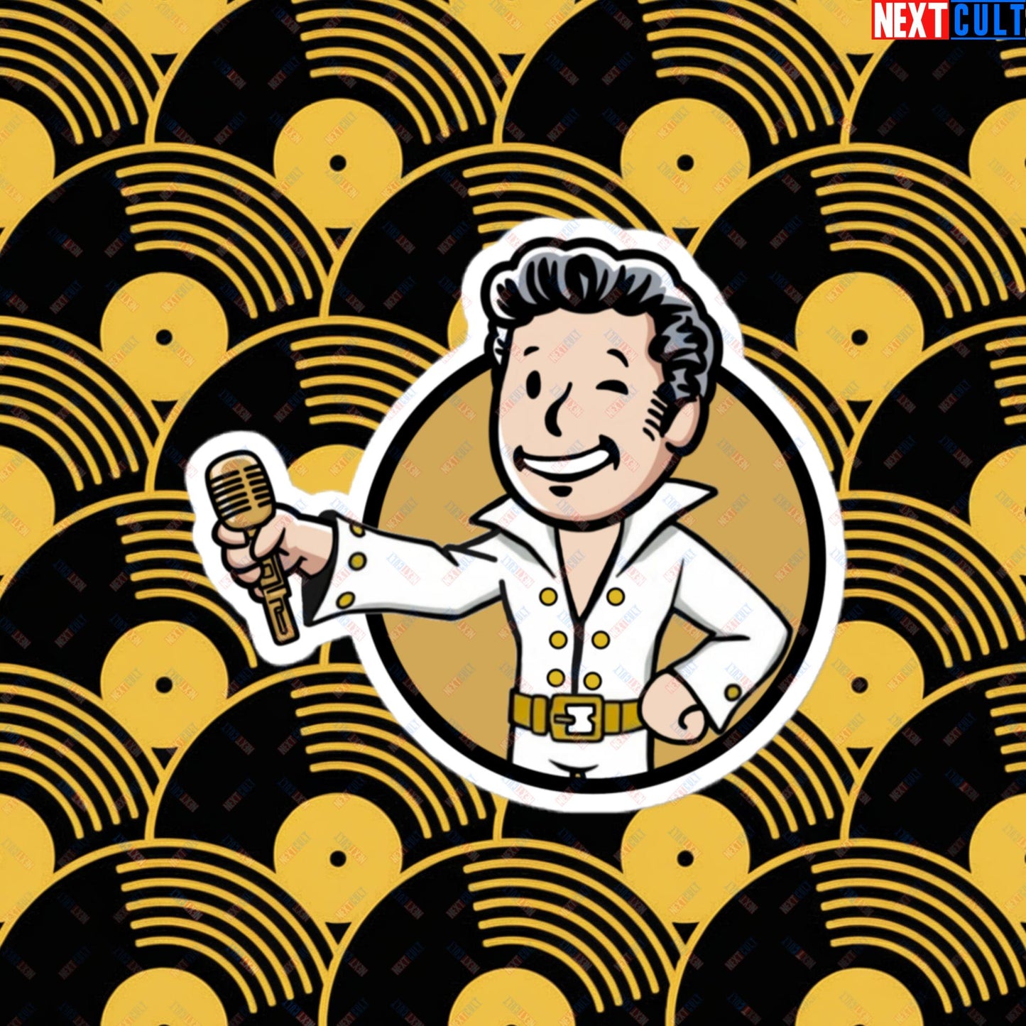 Rock 'n' Roll Boy Elvis Presley Music Vault Boy Fallout Funny Meme Cartoon Mashup Bubble-free stickers Next Cult Brand