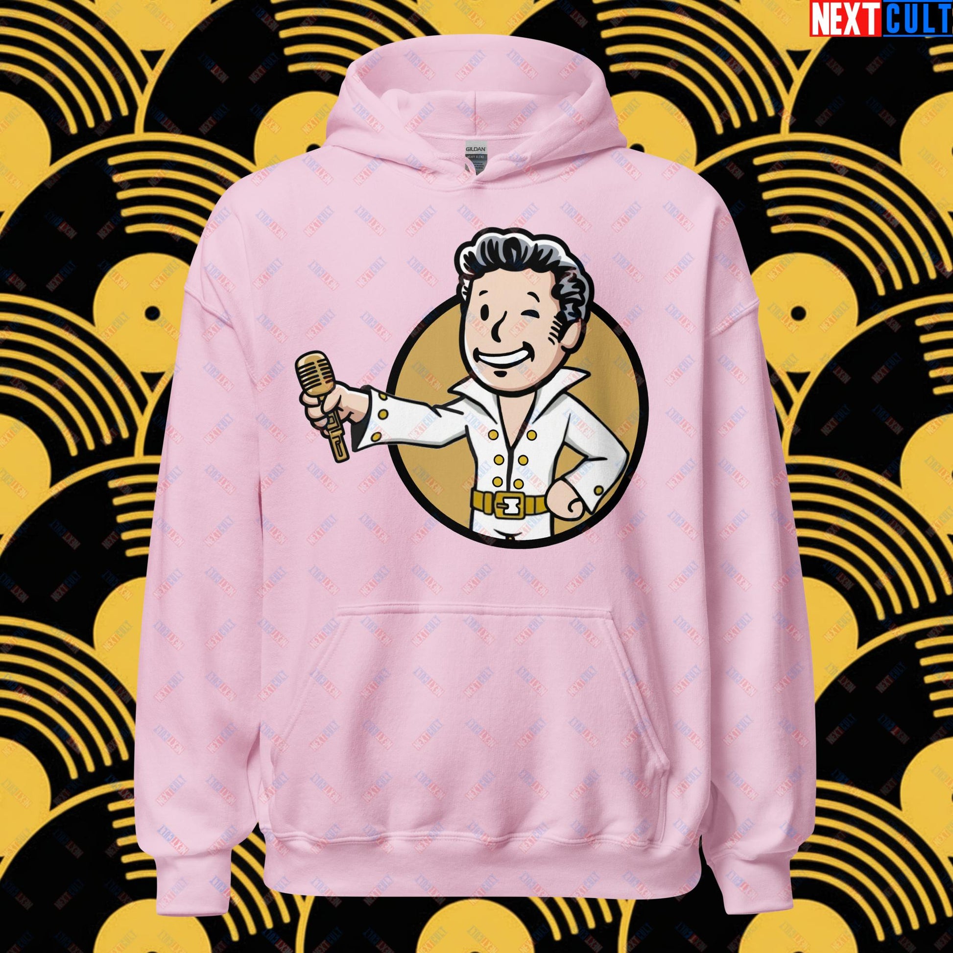 Rock 'n' Roll Boy Elvis Presley Music Vault Boy Fallout Funny Meme Cartoon Mashup Unisex Hoodie Next Cult Brand