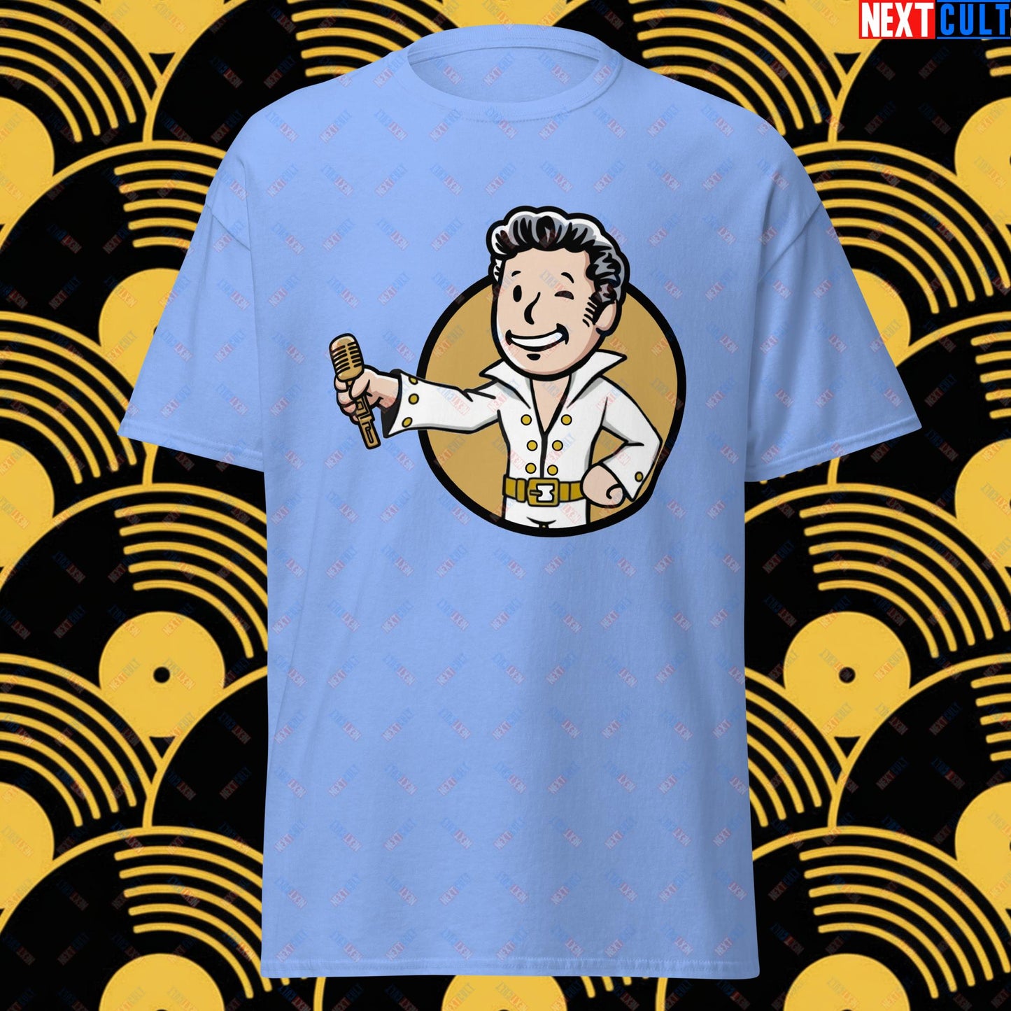 Rock 'n' Roll Boy Elvis Presley Music Vault Boy Fallout Funny Meme Cartoon Mashup Unisex tee Next Cult Brand