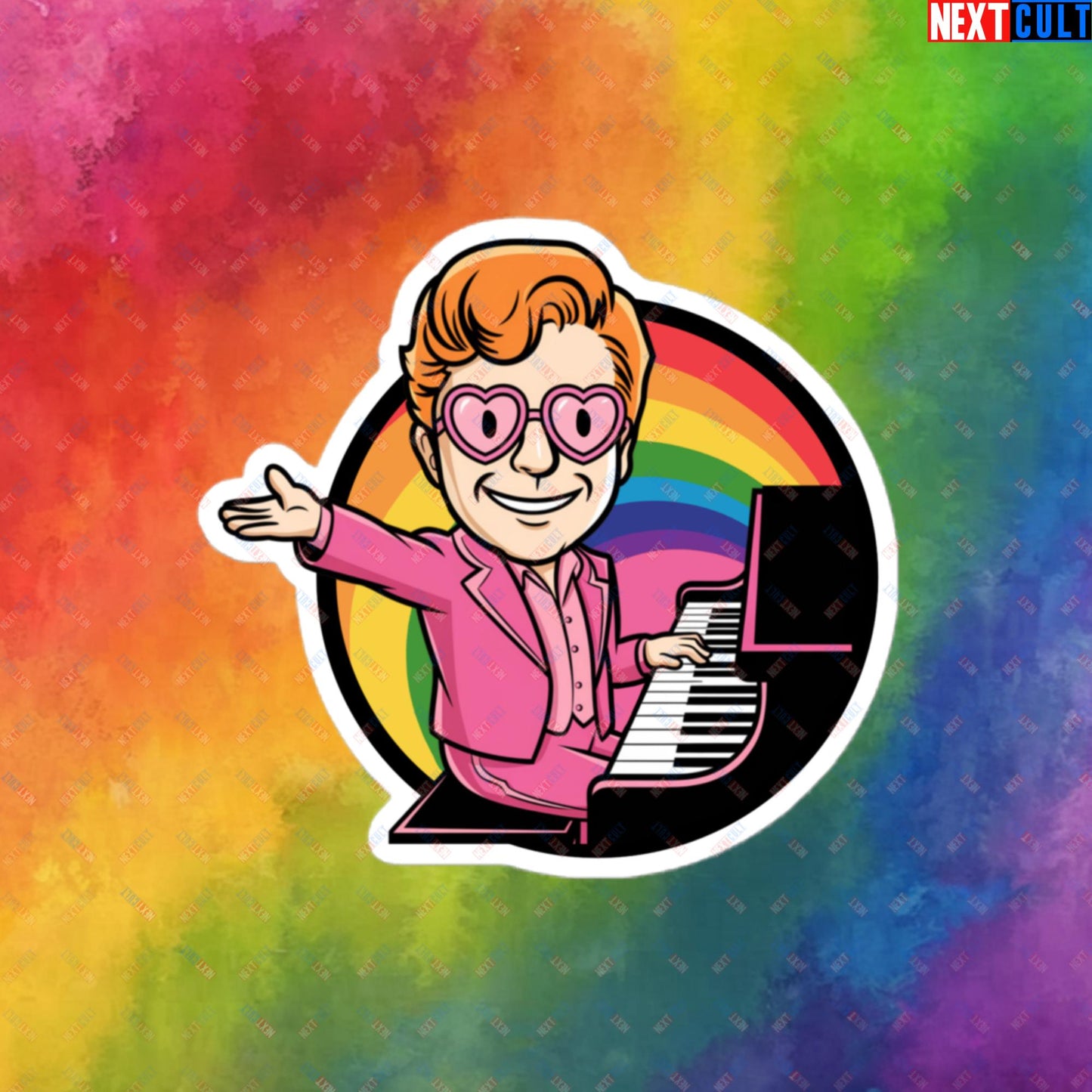 Rocket Boy Elton John Music Vault Boy Fallout Funny Meme Cartoon Mashup Bubble-free stickers Next Cult Brand